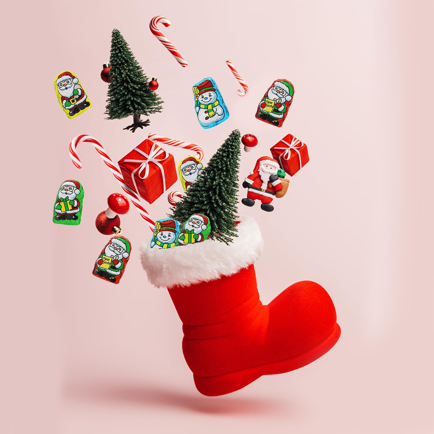 Fruidles Christmas Santa Helpers Milk Chocolate - Individually Wrapped Foil Candies, Resealable Party Bag (8oz) - Perfect for Stocking Stuffers, Holiday Treat Bags & Christmas Party Favors