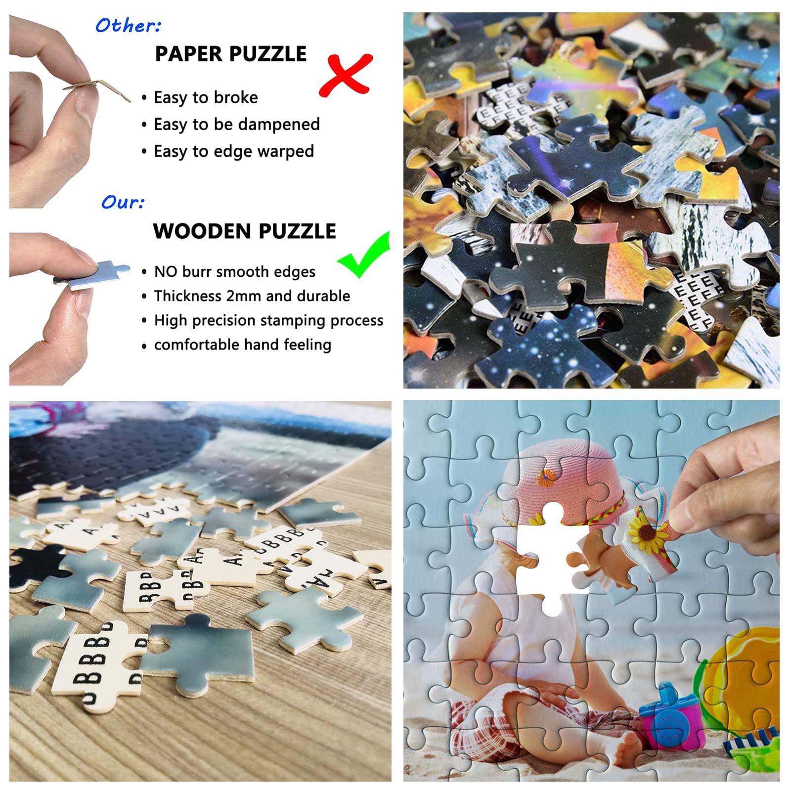 Custom Photo Jigsaw Puzzle - 300/500/1000 Pieces Personalized Puzzle for Adults & Kids | Unique Gift for Wedding, Graduation, Family Game Night & Home Decor