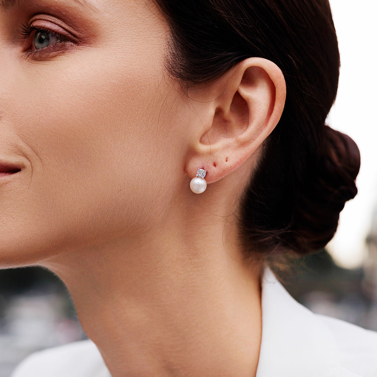 18K Gold Diamond Hanadama Akoya Pearl Earrings - AAA Quality Japanese Pearls with Genuine Diamonds | Perfect for Weddings, Anniversaries & Special Occasions