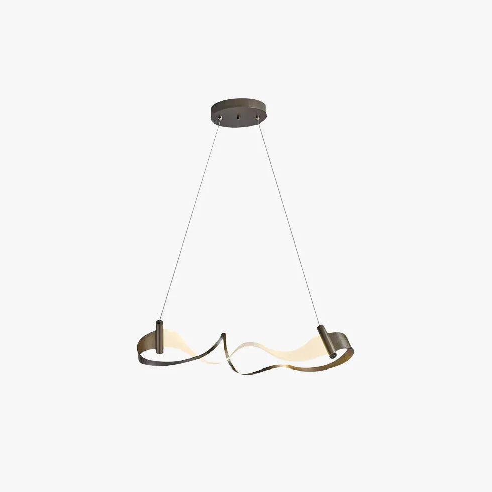 Modern Wavy LED Pendant Light Fixture - Dimmable Hanging Chandelier for Dining Room, Kitchen Island & Bedroom Lighting