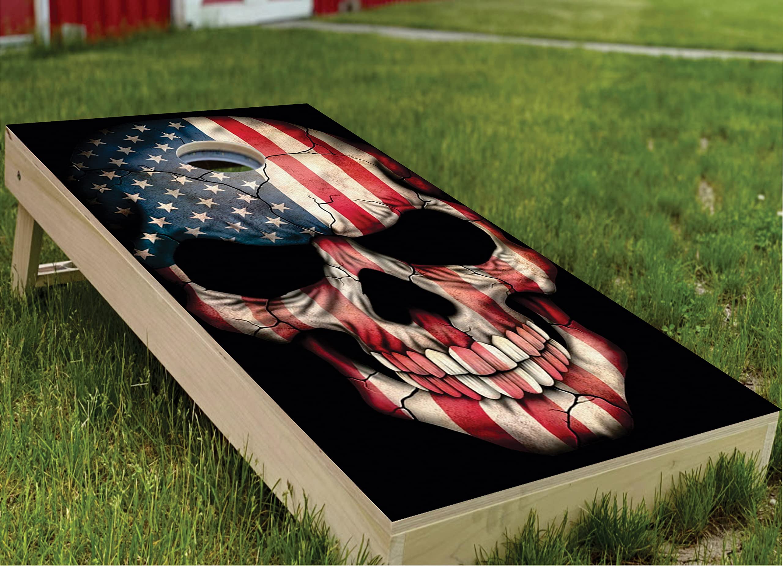 Premium American Cornhole Board Wraps - Set of 2 with 10+ Custom Designs | Waterproof Cornhole Decals & Skins for Outdoor Games, Tailgating, Backyard Parties, and Cornhole Tournaments