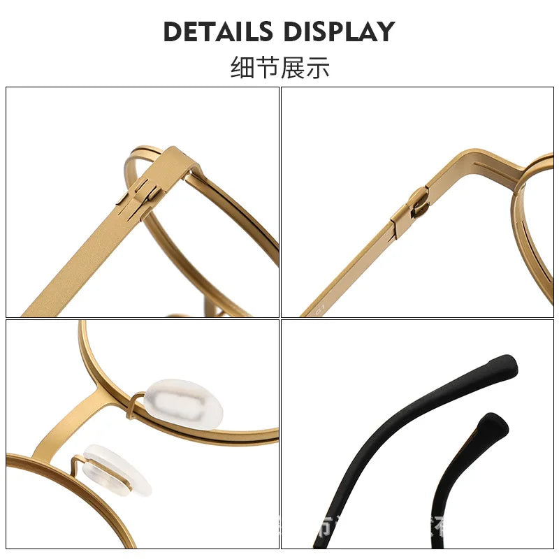 Stylish Black Titanium Round Eyeglasses for Women - Lightweight Full Rim Frame S80996 | Perfect for Office, Reading & Everyday Wear
