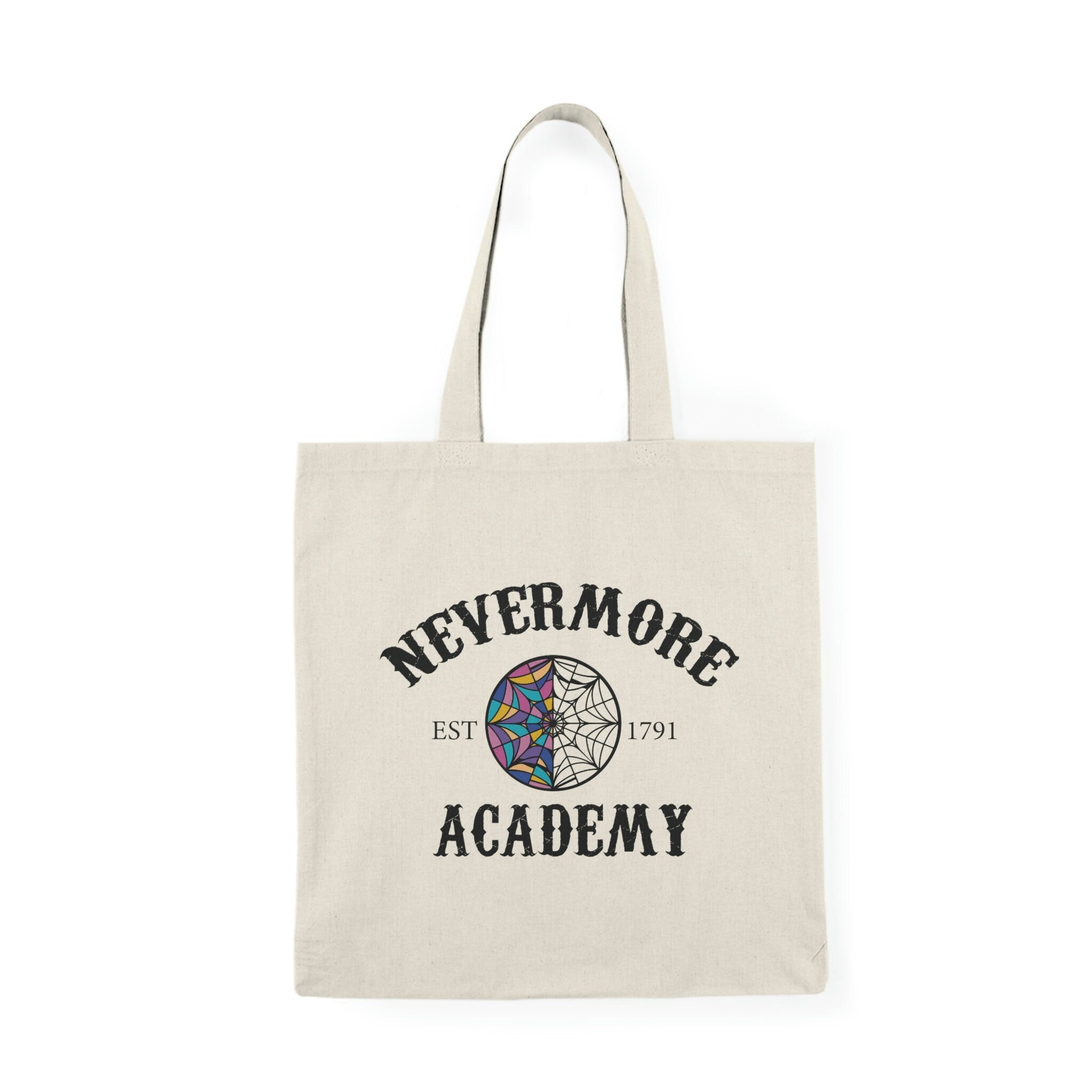 Nevermore Academy Tote Bag - Wednesday Addams Inspired Goth Book Bag for School & Shopping - Perfect for Horror Fans & Dark Aesthetic Lovers