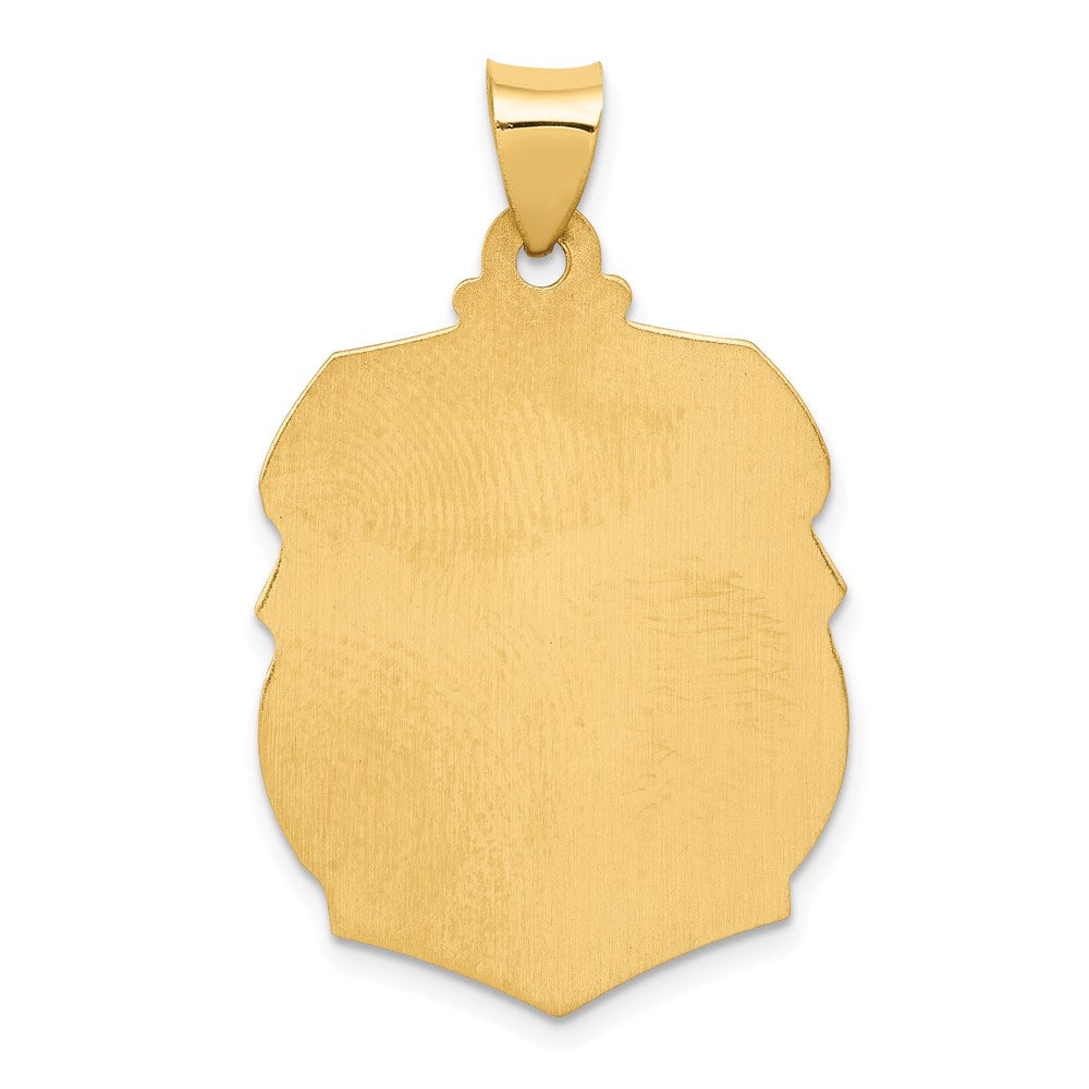 St. Michael Medal - Large Gold Hollow Pendant Necklace XR1306 for Protection & Faith - Perfect for Religious Gifts, Daily Wear & Spiritual Jewelry Collection