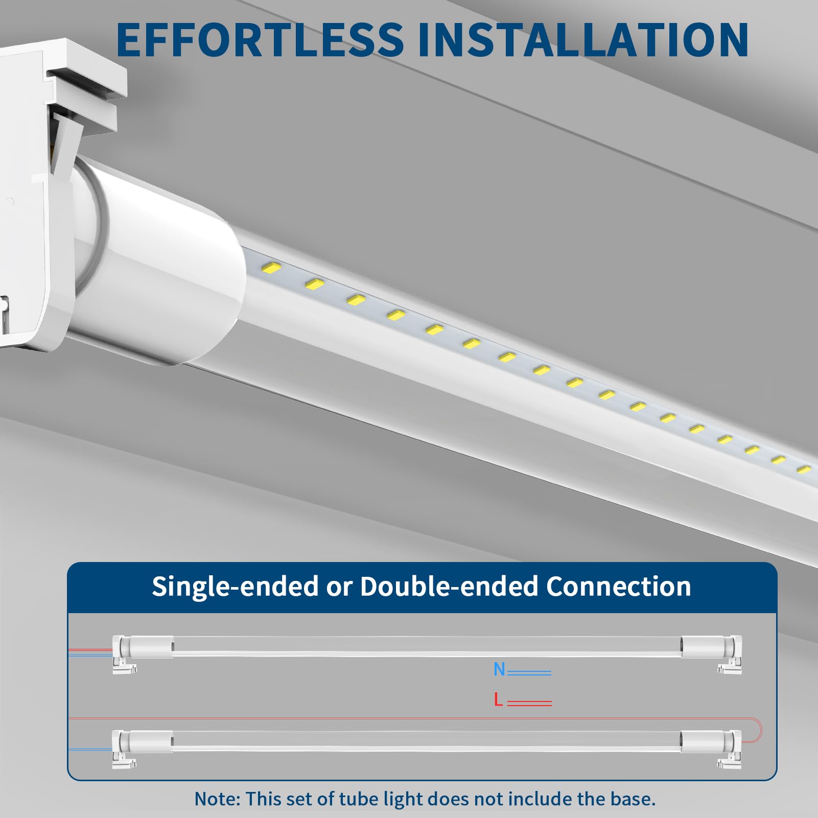 JESLED 10-Pack 4FT T8 LED Tube Lights - 14W 2450LM 6000K Daylight Super Bright - Dual Mode (Plug & Play/Ballast Bypass) - Frosted Cover Fluorescent Replacement - Type A+B LED Bulbs for Garage, Warehouse & Office Lighting