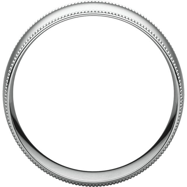 8mm Platinum Men's Wedding Band - Lightweight Comfort Fit with Milgrain Design - Perfect for Engagements, Anniversaries & Everyday Wear