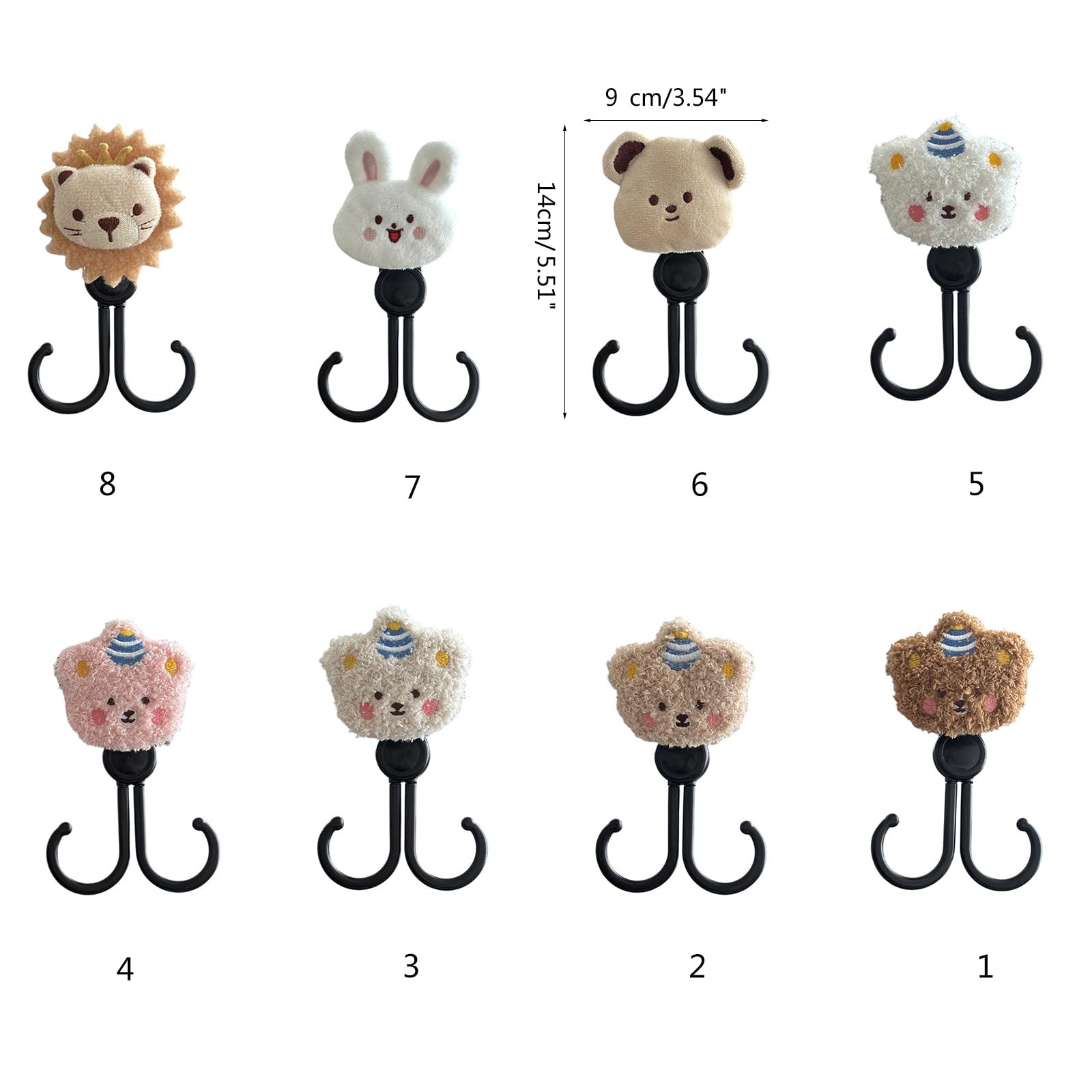 Cartoon Animal Double Hook for Diaper Bags & Shopping Bags - Baby Stroller Organizer Clip for Prams, Car Seats & Grocery Carts - Perfect for Diaper Storage, Shopping Trips & On-the-Go Organization