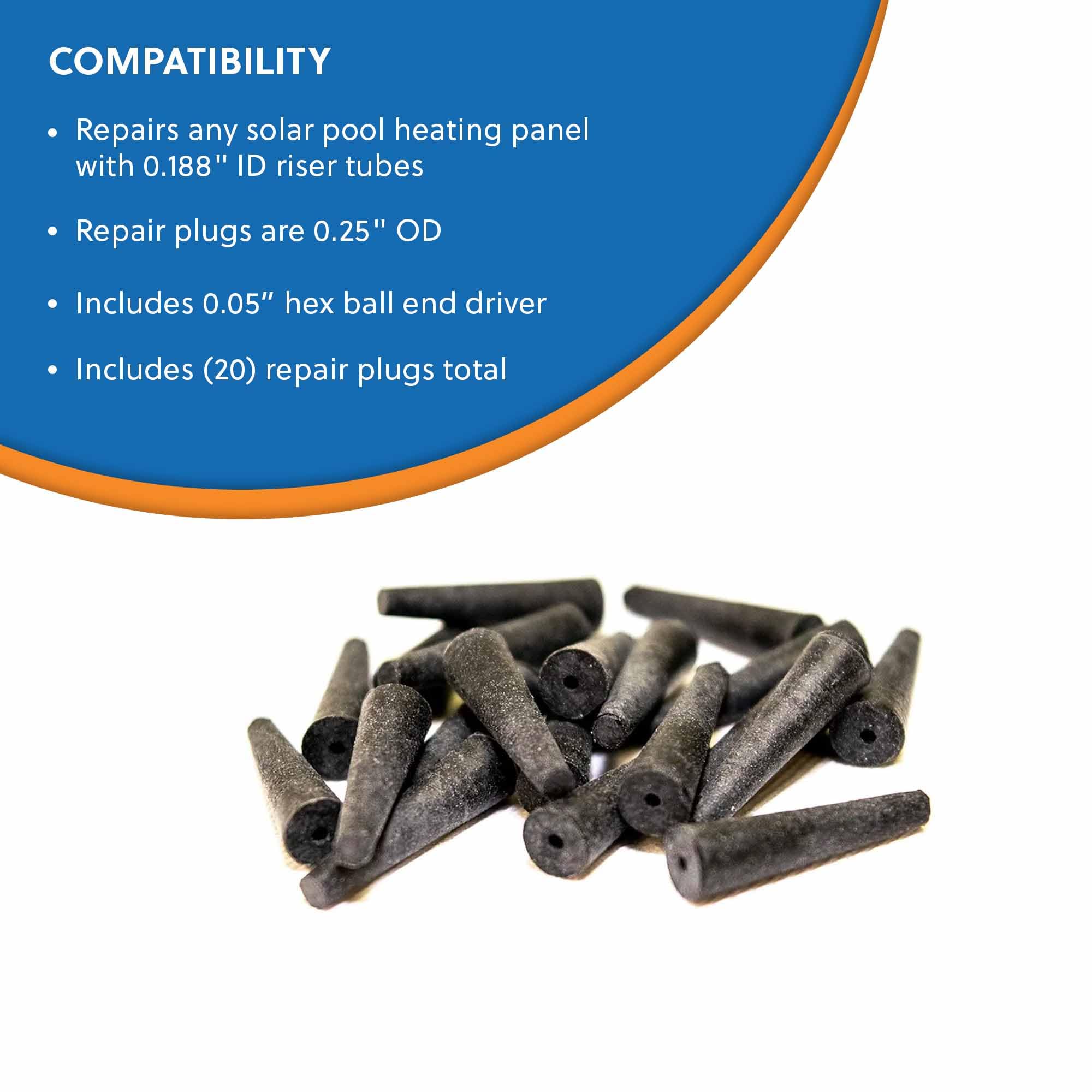Solar Pool Heater Repair Kit - Universal Leak Fix for 0.25