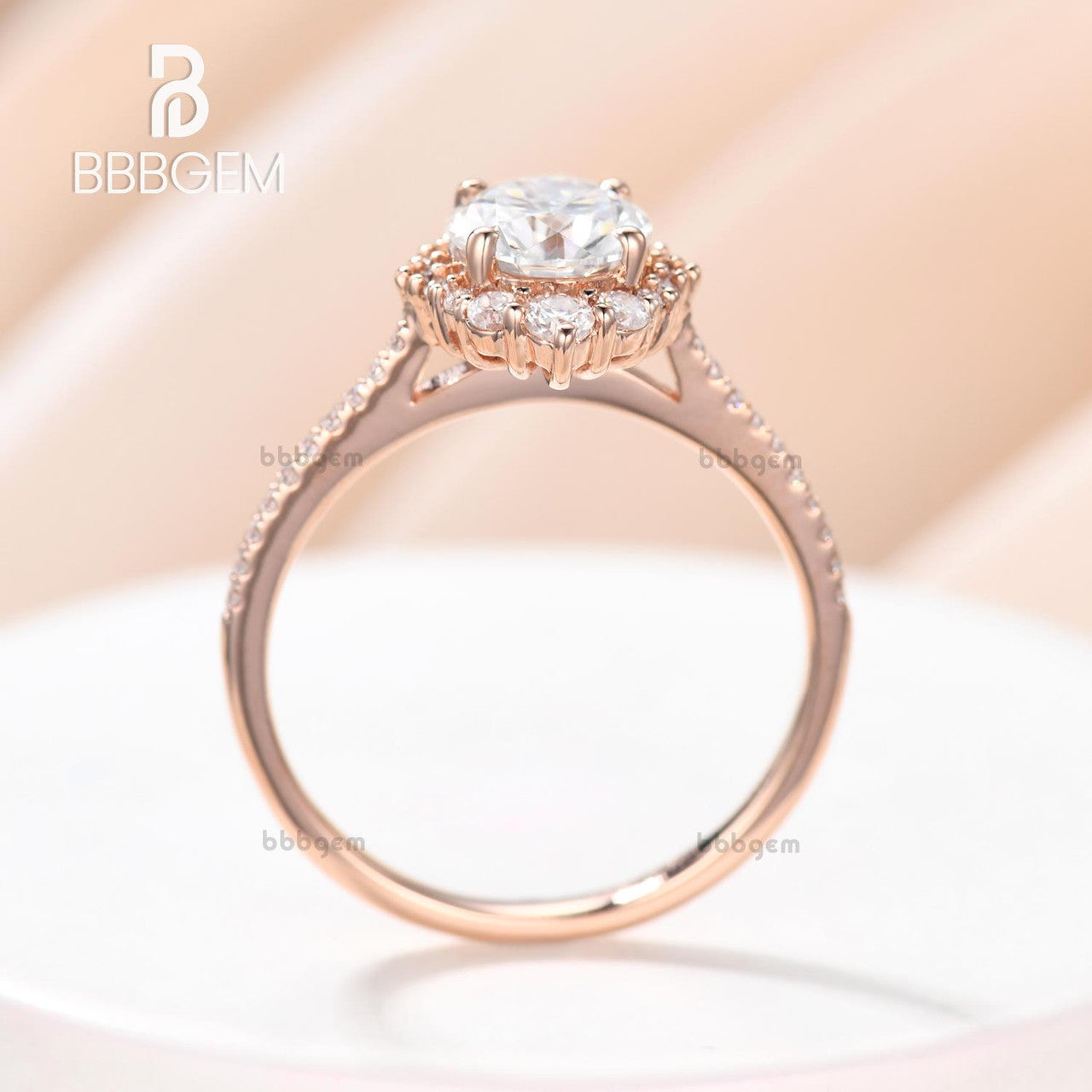 1CT Vintage Round Cut Moissanite Engagement Ring - Rose Gold Halo Ring for Women | Perfect for Proposals, Weddings & Anniversary Gifts