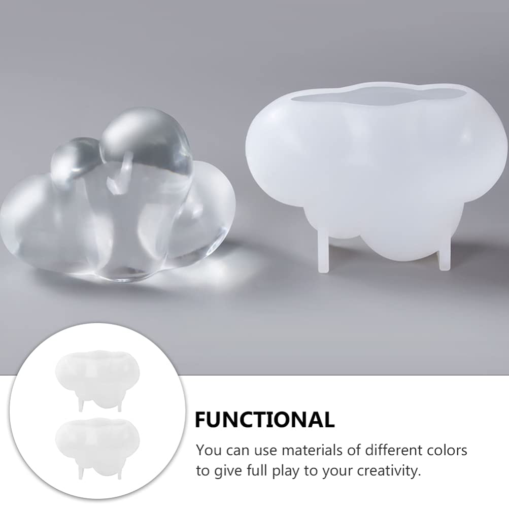 EXCEART 2-Piece Silicone Mold Set for Resin, Fondant, Cake Decorating - 3D Cloud Baking Molds, Aromatherapy & Ice Cube Trays - Perfect for DIY Crafts, Dessert Making, and Home Fragrance Projects