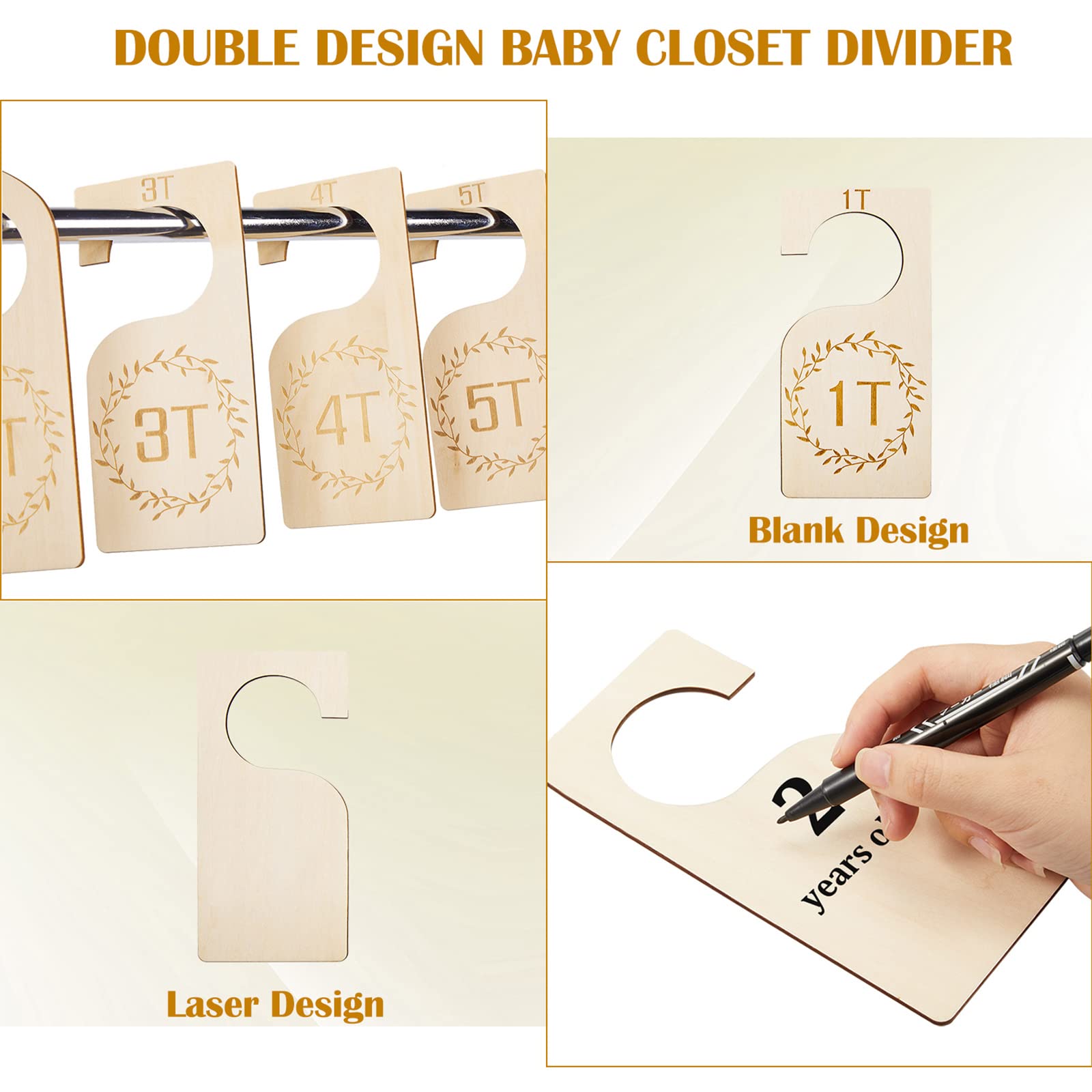 Patelai 7-Piece Wooden Baby Closet Dividers - Clothes Organizer for 1T to 7T Toddler Hangers | Nursery & Kids Room Organization | Perfect for Newborn & Infant Clothing Storage | Ideal for Home, Daycare & Baby Shower Gifts