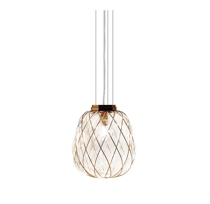FontanaArte Pinecone Suspension Lamp - Modern Glass Ceiling Light Fixture for Dining Room, Living Room & Bedroom Decor