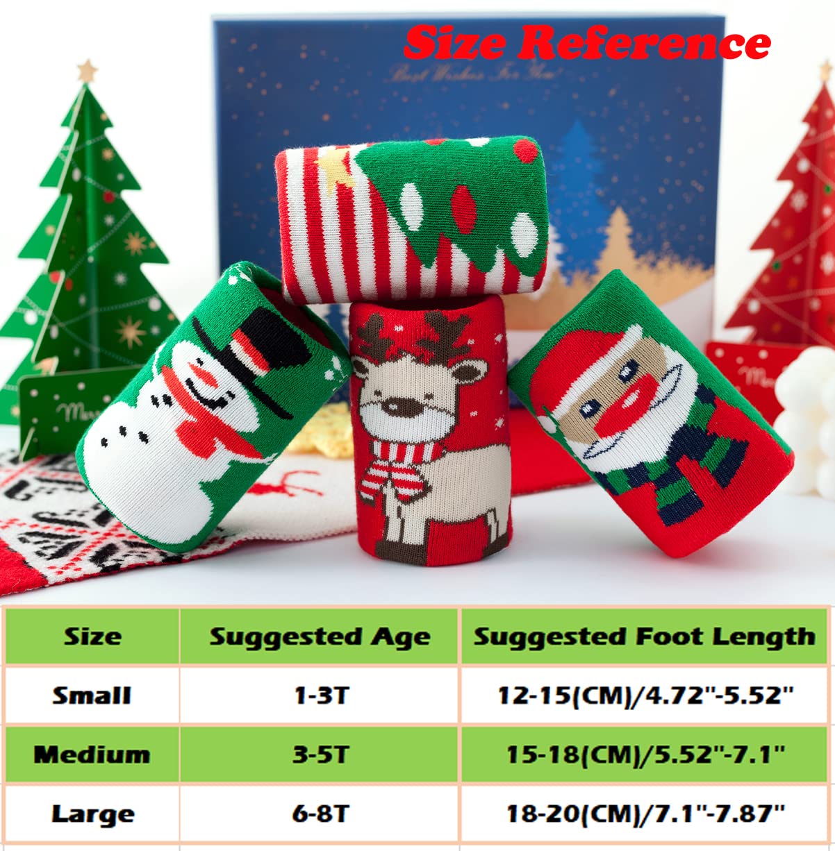 YXBQueen Christmas Socks for Kids - Cozy Fuzzy Holiday Crew Socks for Toddlers, Baby Girls & Boys - Soft Cotton Christmas Stocking Stuffers - Perfect for Xmas Parties, Family Gatherings & Winter Celebrations