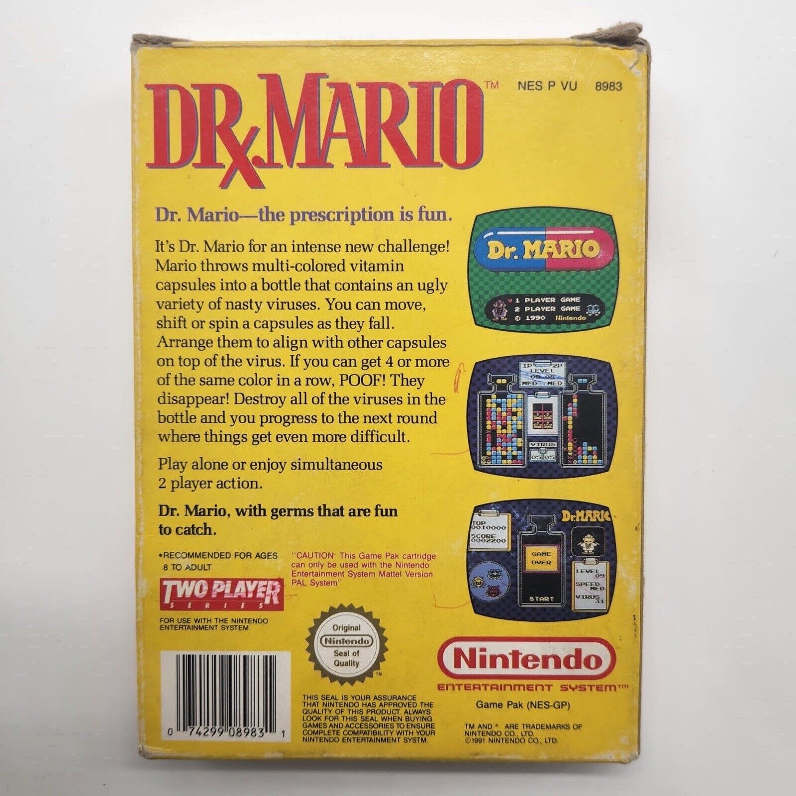 Dr. Mario Nintendo Entertainment System (NES) Game - PAL Version - Complete in Box | Classic Puzzle Game for Retro Gaming Enthusiasts | Perfect for Parties & Nostalgic Fun