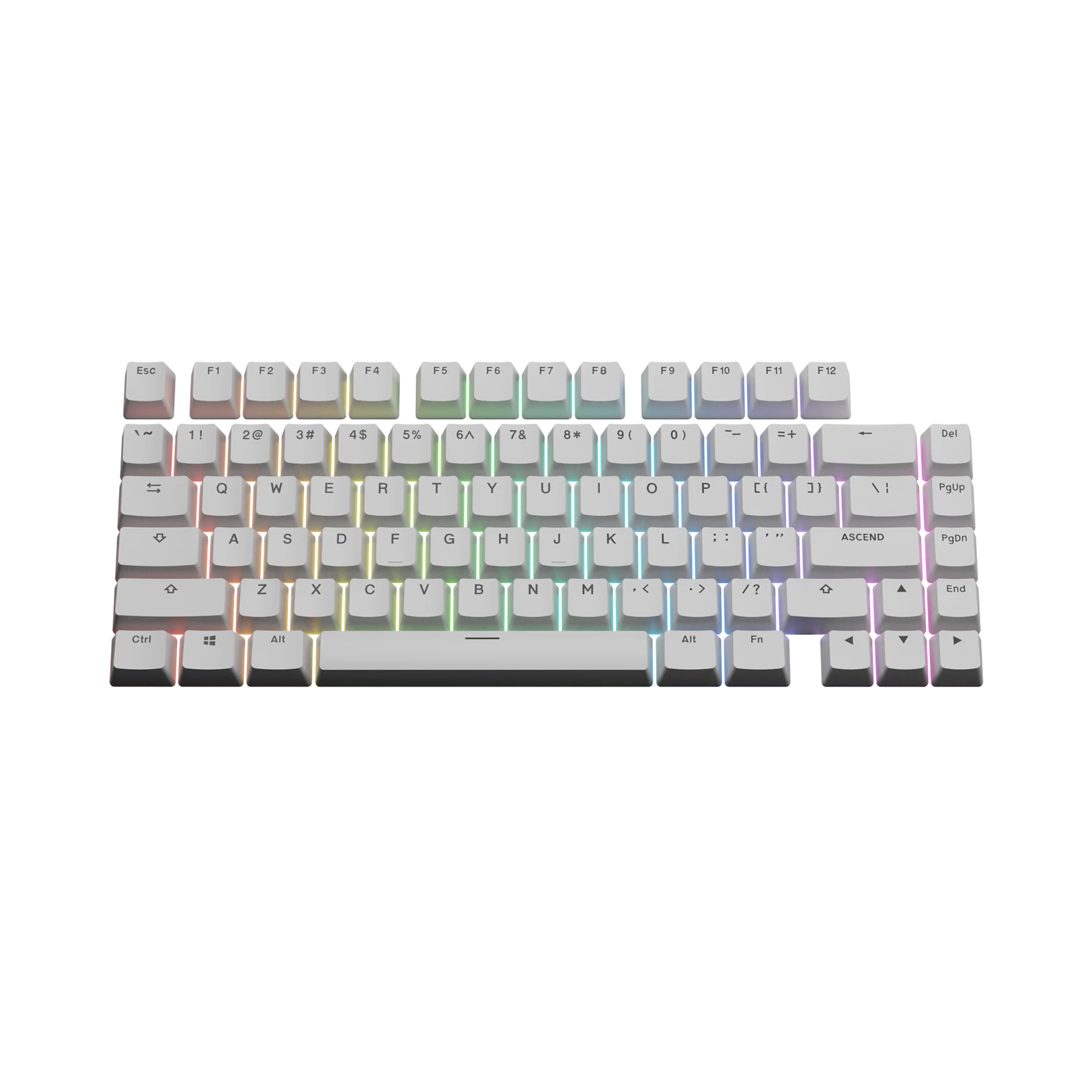 Premium White Keycaps for Mechanical Keyboards - ANSI Layout, Durable PBT Material, Cherry MX Compatible - Perfect for Gaming, Typing & Office Work