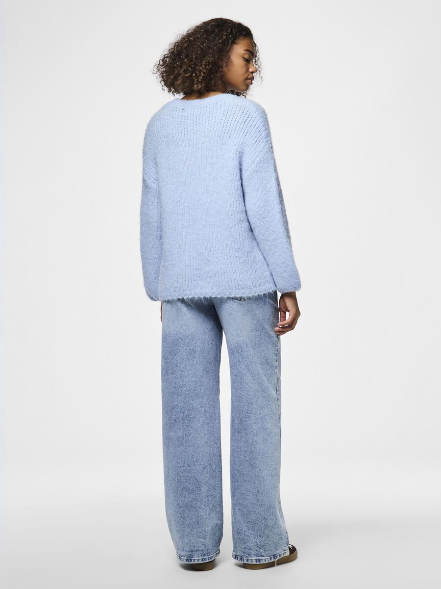 Dalaila Cashmere Knit Jumper - Soft Blue Women's Sweater | Perfect for Winter Layering & Cozy Office Wear