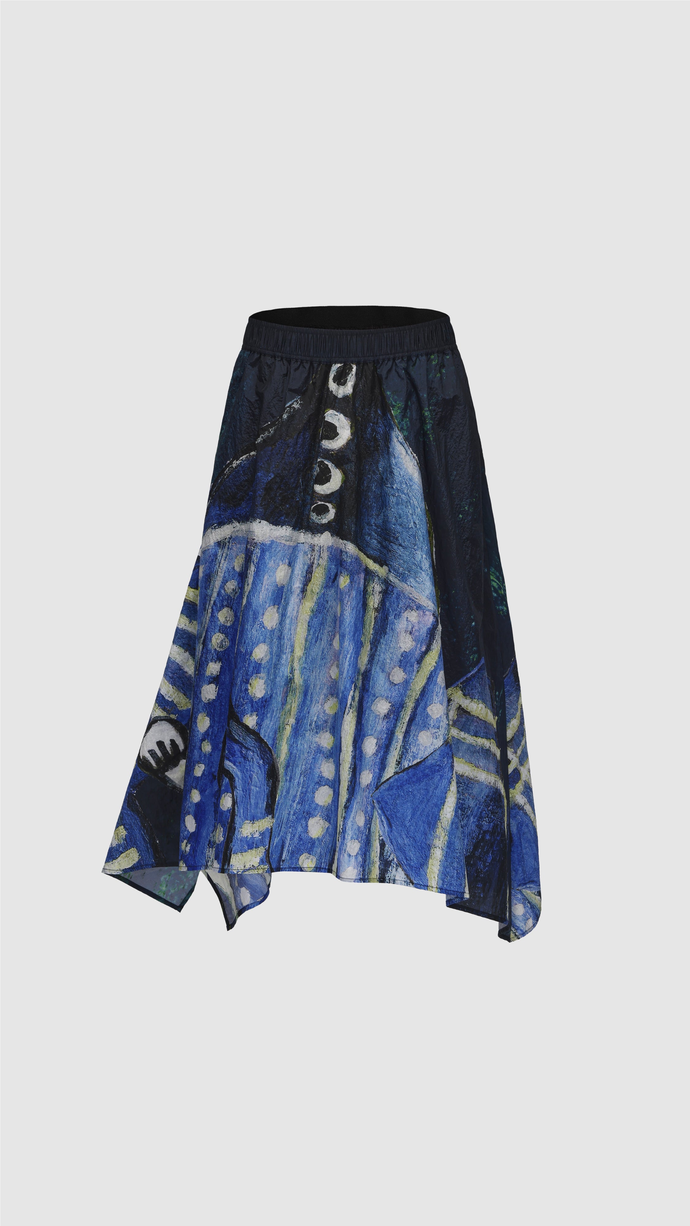 Selk'Nam Graphic Print Asymmetric Skirt - Unique Boho Chic Midi Skirt for Women | Perfect for Festivals, Beach Vacations & Boho Fashion Outfits