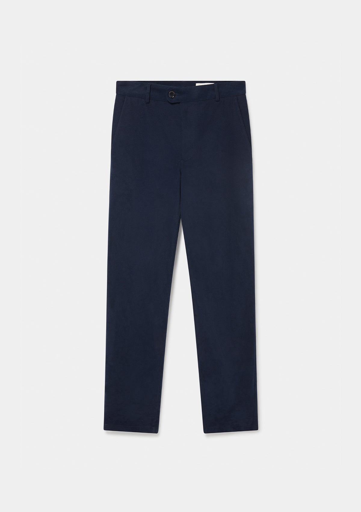 Men's Navy Blue Cotton Twill Chino Pants - Classic Slim Fit Casual Trousers for Work, Office & Everyday Wear