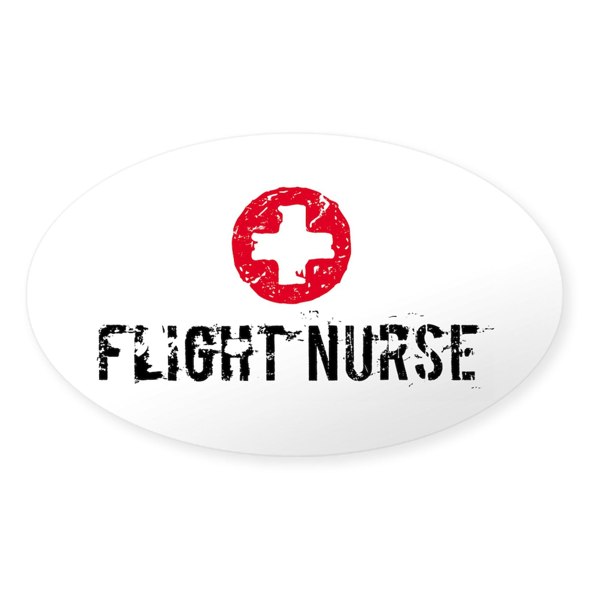 Flight Nurse Oval Sticker - Durable Vinyl Bumper Decal for Cars, Laptops & Water Bottles - Perfect for Medical Professionals & Healthcare Workers