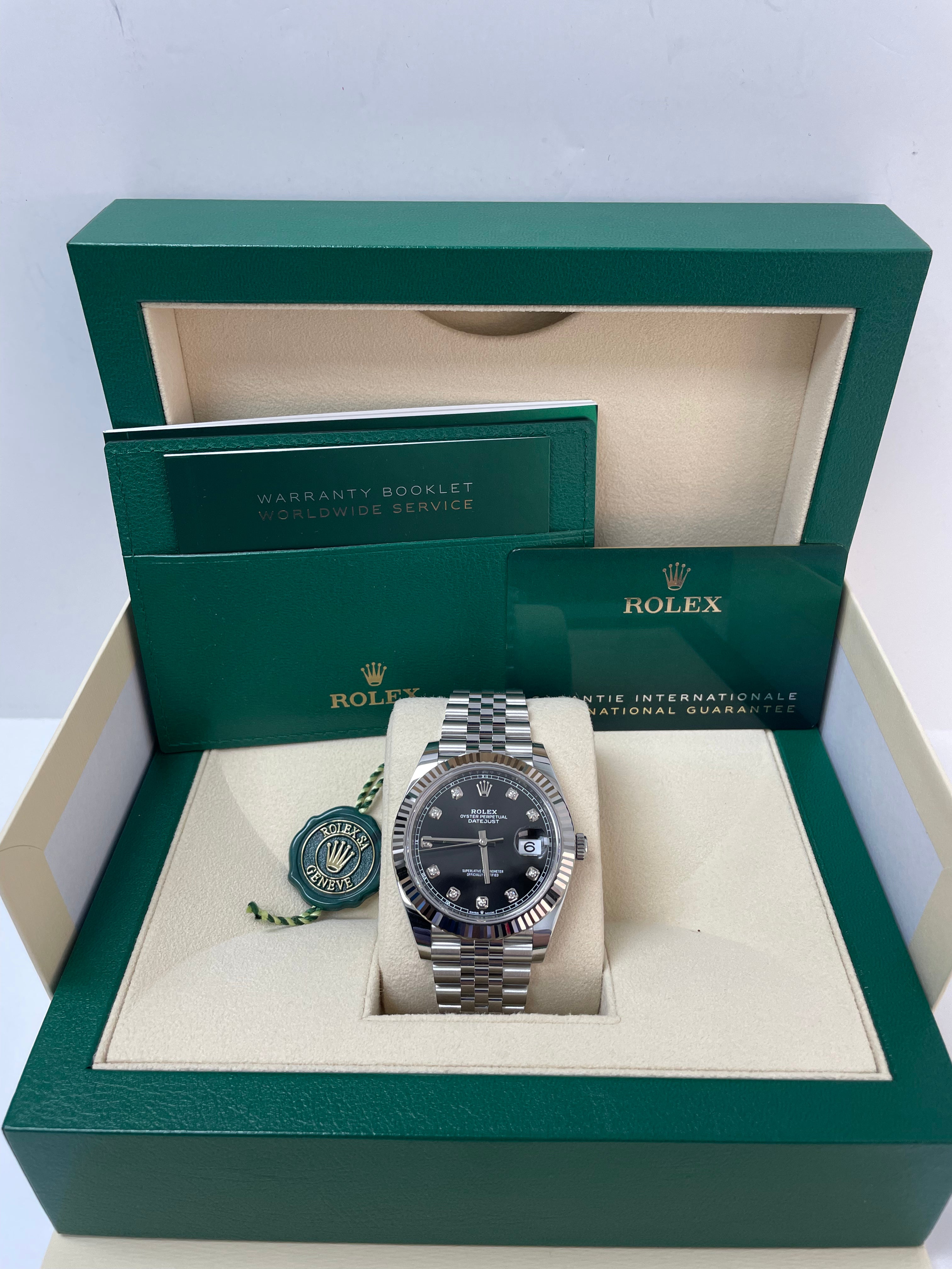 Rolex Datejust 41 Two-Tone Watch - 18k White Gold & Steel, Black Diamond Dial, Fluted Bezel, Jubilee Bracelet (Ref# 126334) | Luxury Men's Watch for Business, Formal Events & Special Occasions