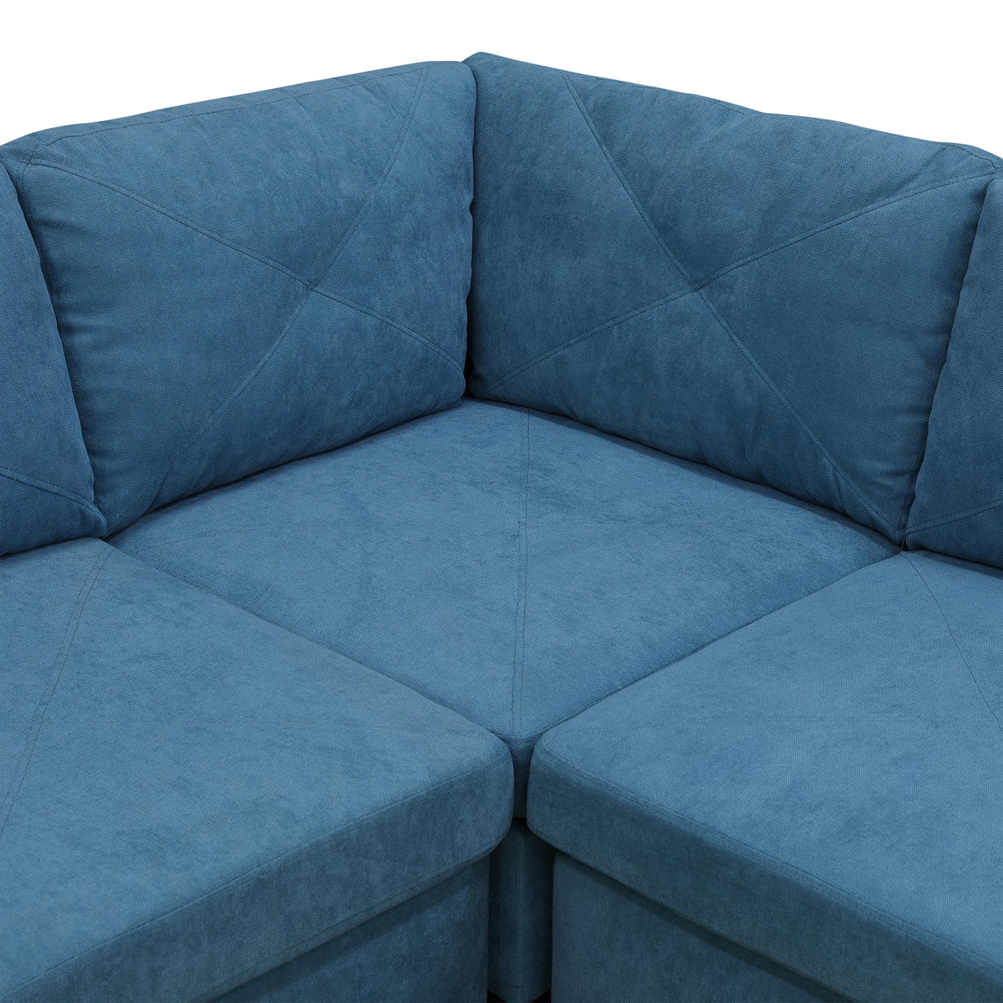NicBex 4-Piece Modern Velvet Living Room Set - Blue Modular Sectional Sofa & Loveseat | Contemporary Furniture for Small Spaces & Apartments | Perfect for Entertaining & Family Movie Nights