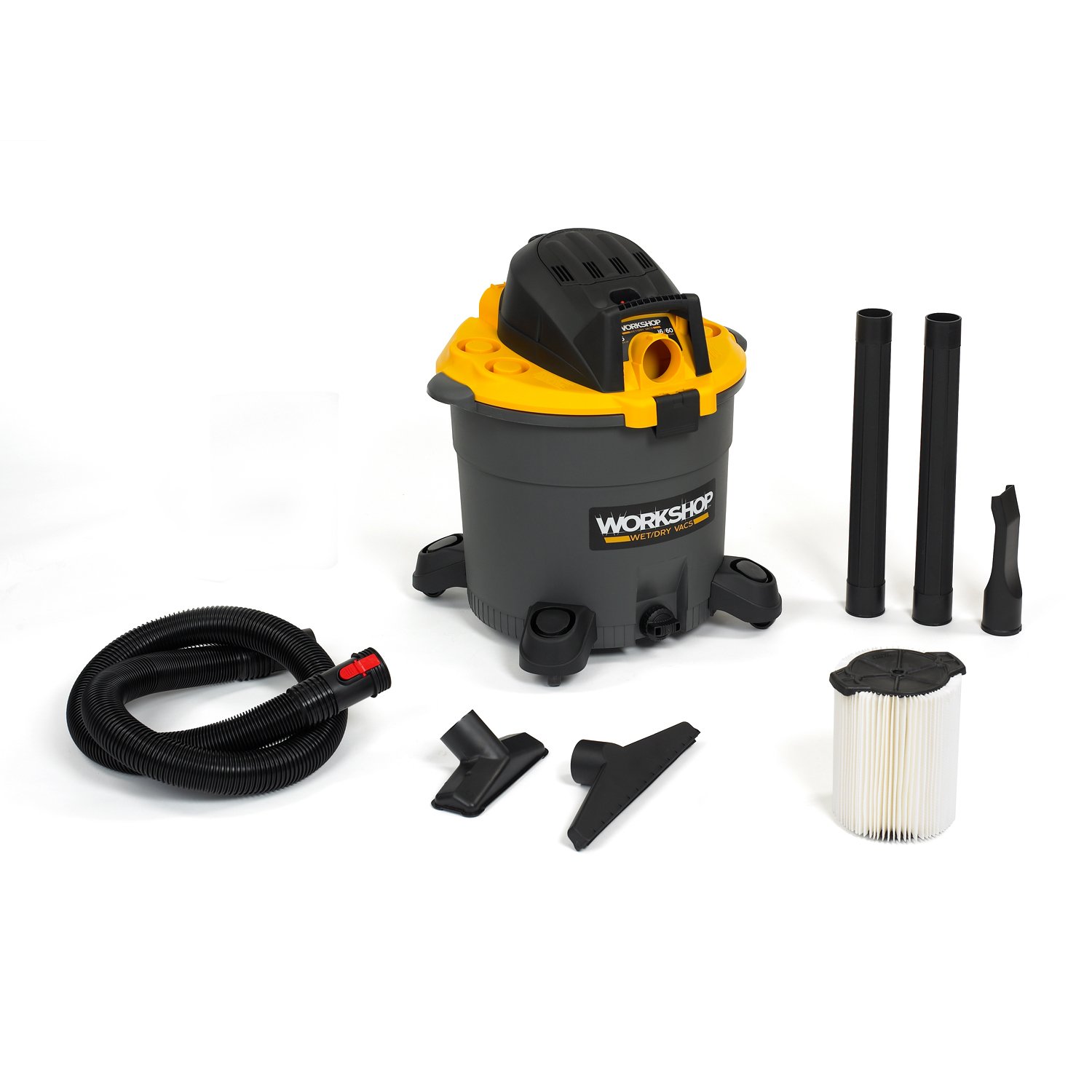 WORKSHOP WS1600VA 16-Gallon Heavy-Duty Wet/Dry Vacuum Cleaner | 6.5 Peak HP Shop Vac for Industrial & Home Use | Ideal for Workshops, Garages & Flood Cleanup