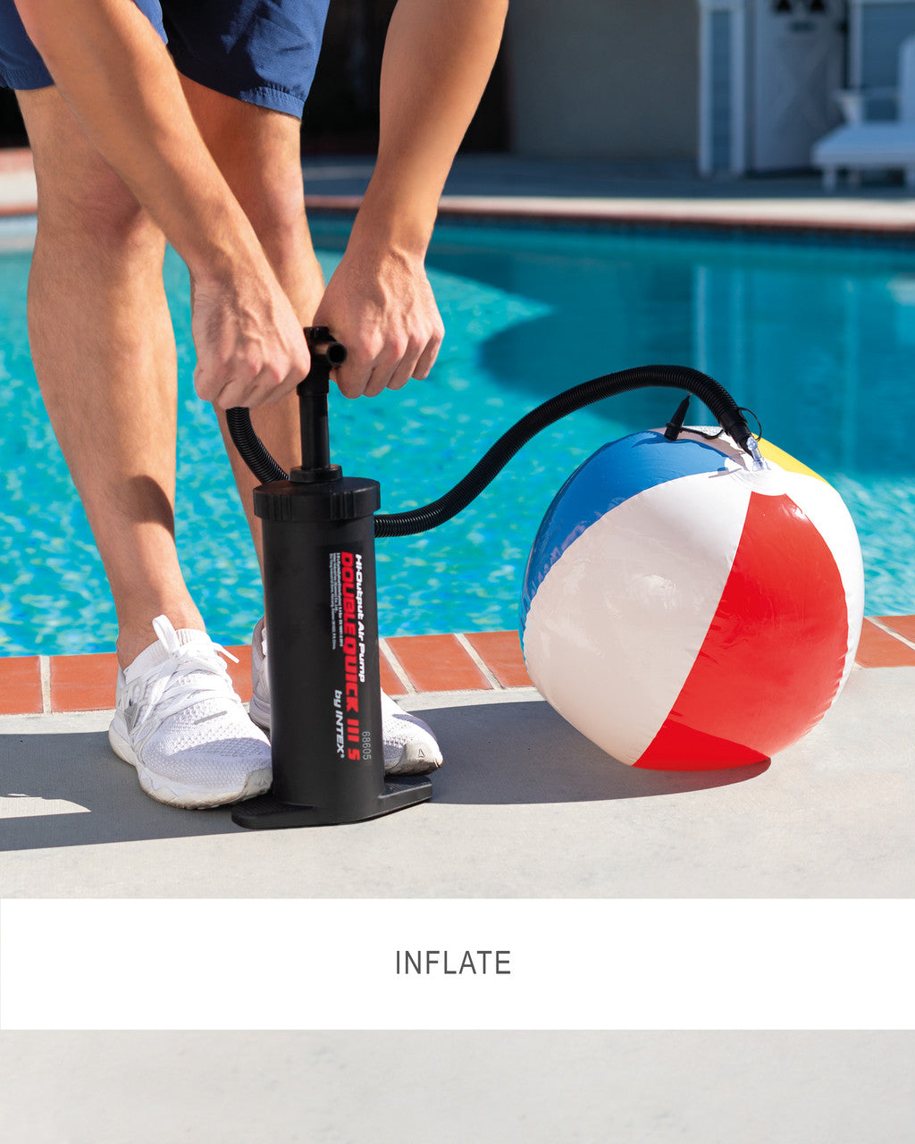 INTEX High Output Hand Pump - 1 Count - Portable Air Pump for Inflatable Pools, Air Mattresses & Water Toys | Perfect for Camping, Beach Trips & Home Use