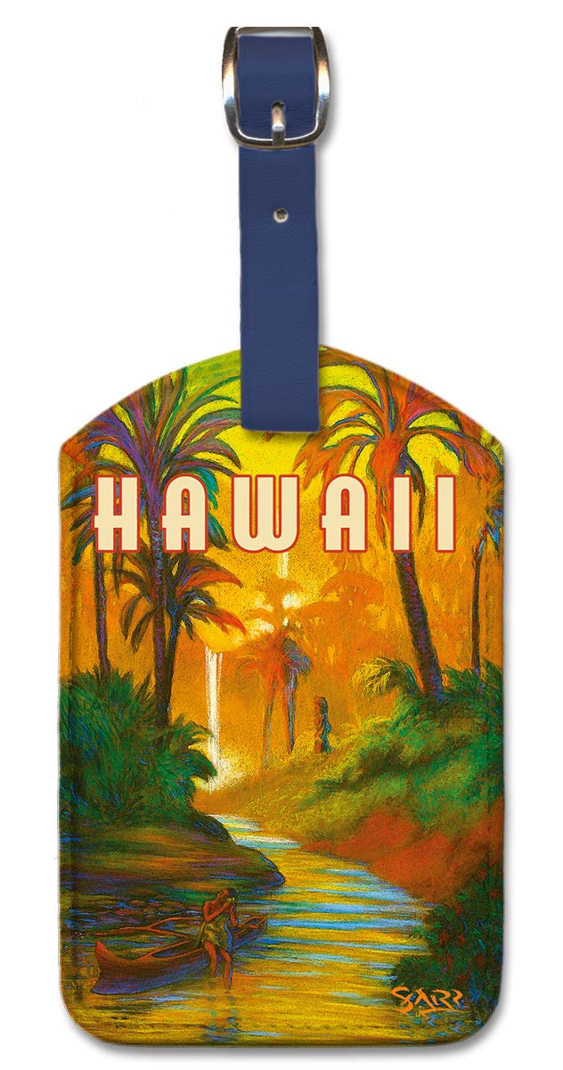 Pacifica Island Art Leatherette Luggage Tag - Hawaiian Style Travel Accessory by Rick Sharp | Perfect for Suitcases, Backpacks & Travel Bags
