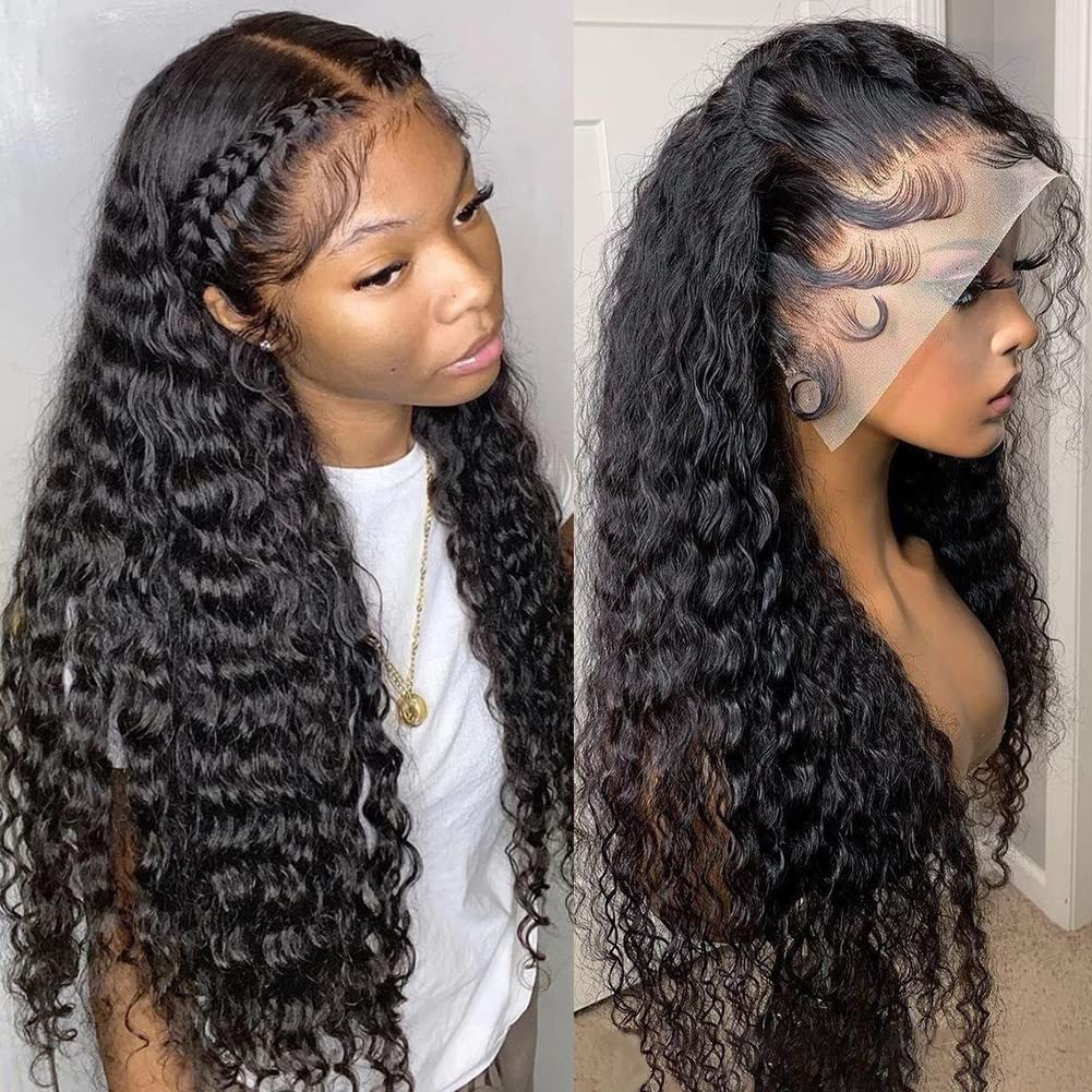 Pizazz 13x4 HD Transparent Lace Front Wig - 220% Density Human Hair Glueless Frontal Wig with Baby Hair - Natural Color 22 Inch for Everyday Wear & Special Occasions