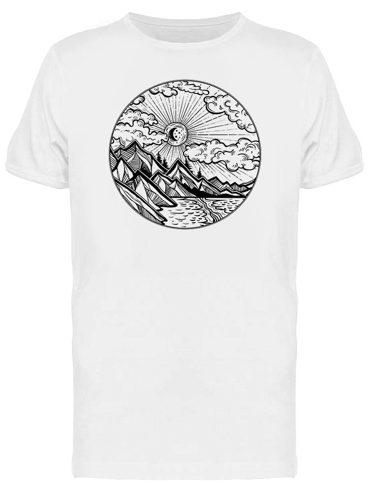 Rising Sun Graphic T-Shirt for Men - Japanese Inspired Landscape Print Cotton Tee - Casual Wear & Street Style Fashion