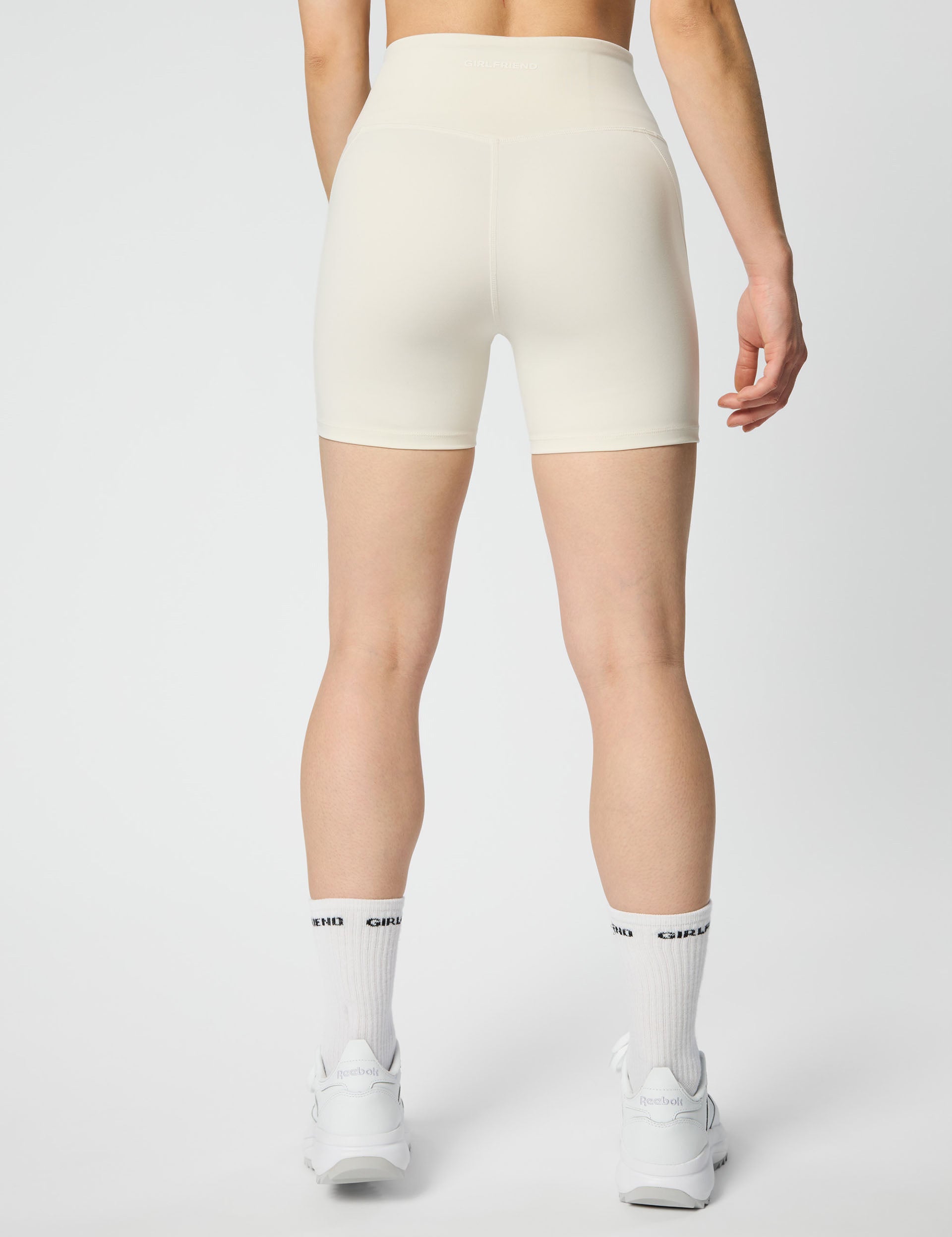 High Waisted Running Shorts for Women - Comfortable & Breathable Ivory Workout Shorts - Perfect for Jogging, Gym & Yoga