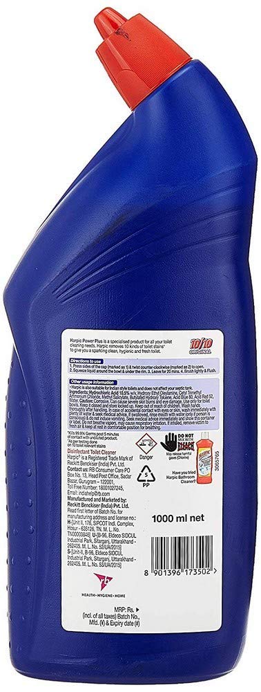 Harpic Original Toilet Cleaner 1L & Lizol Citrus Floor Cleaner 975ml - Powerful Bathroom & Floor Cleaning Solution for Homes & Offices