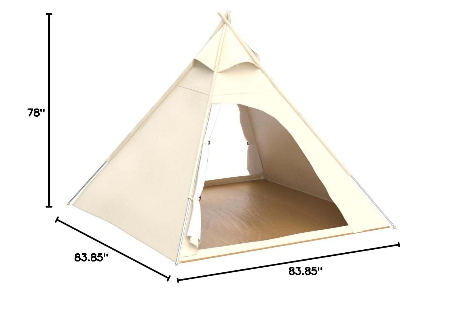 2 Person Outdoor Camping Tent - 2M Large Canvas Pyramid Teepee Tent for Adults - Perfect for Backpacking, Hiking & Glamping Adventures