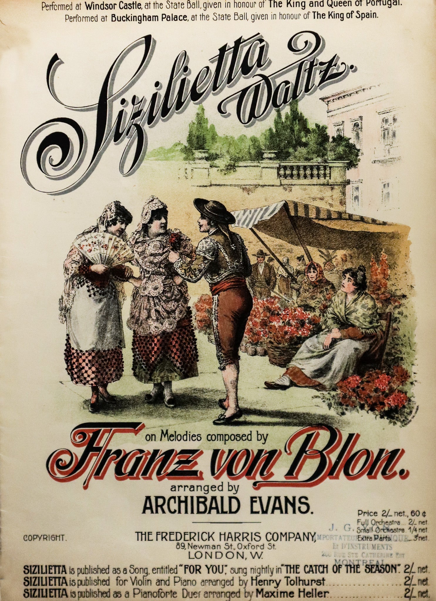 1910s English Music Sheet - Sizilietta Waltz by Anonymous | Vintage Sheet Music for Piano, Waltz Dance & Historical Music Collectors