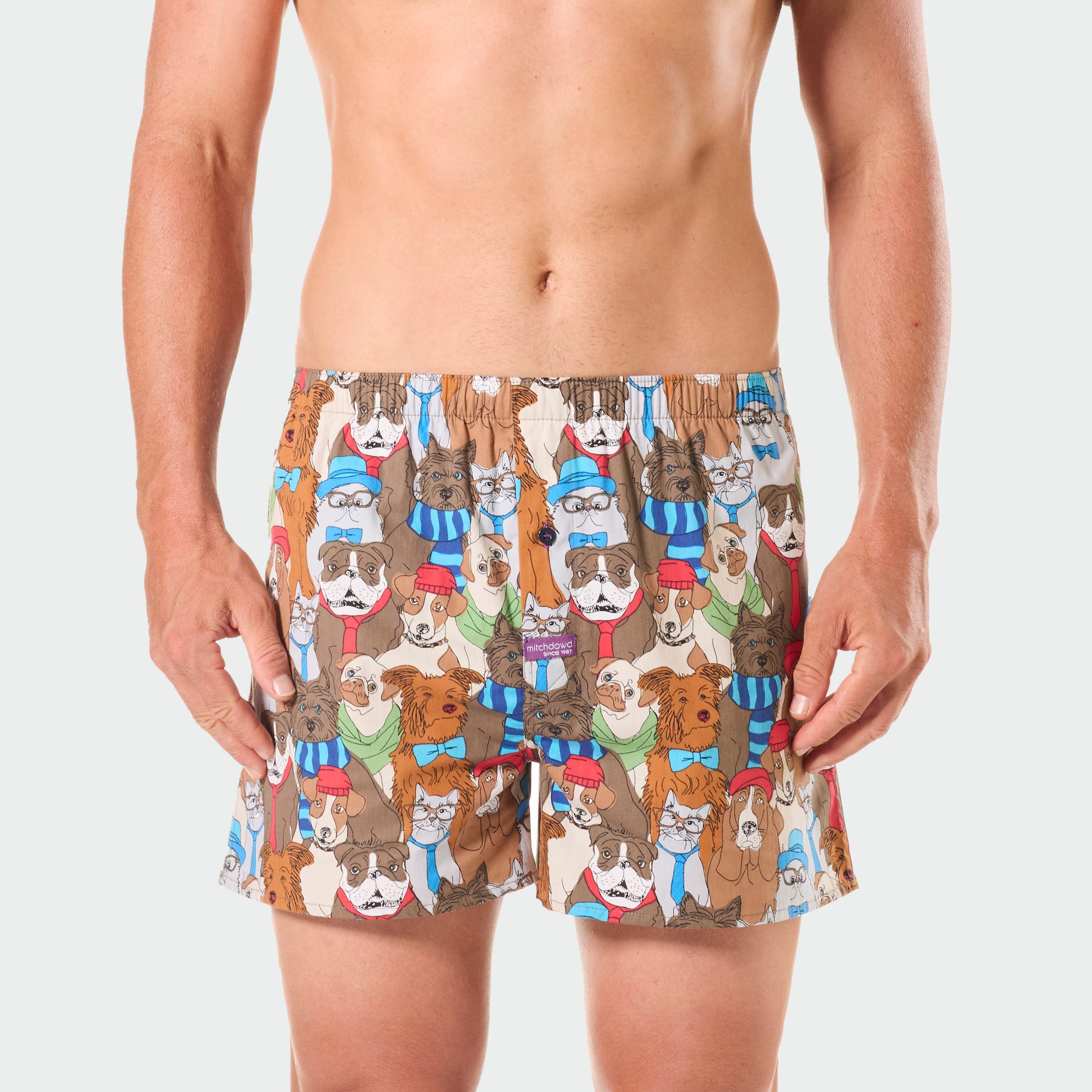 Men's Dawgs & Kittens Cotton Boxer Shorts - Soft Breathable Underwear for Casual Wear & Lounge - Multi-Pack (3/5 Pack) | Perfect for Everyday Comfort, Sleepwear & Gym