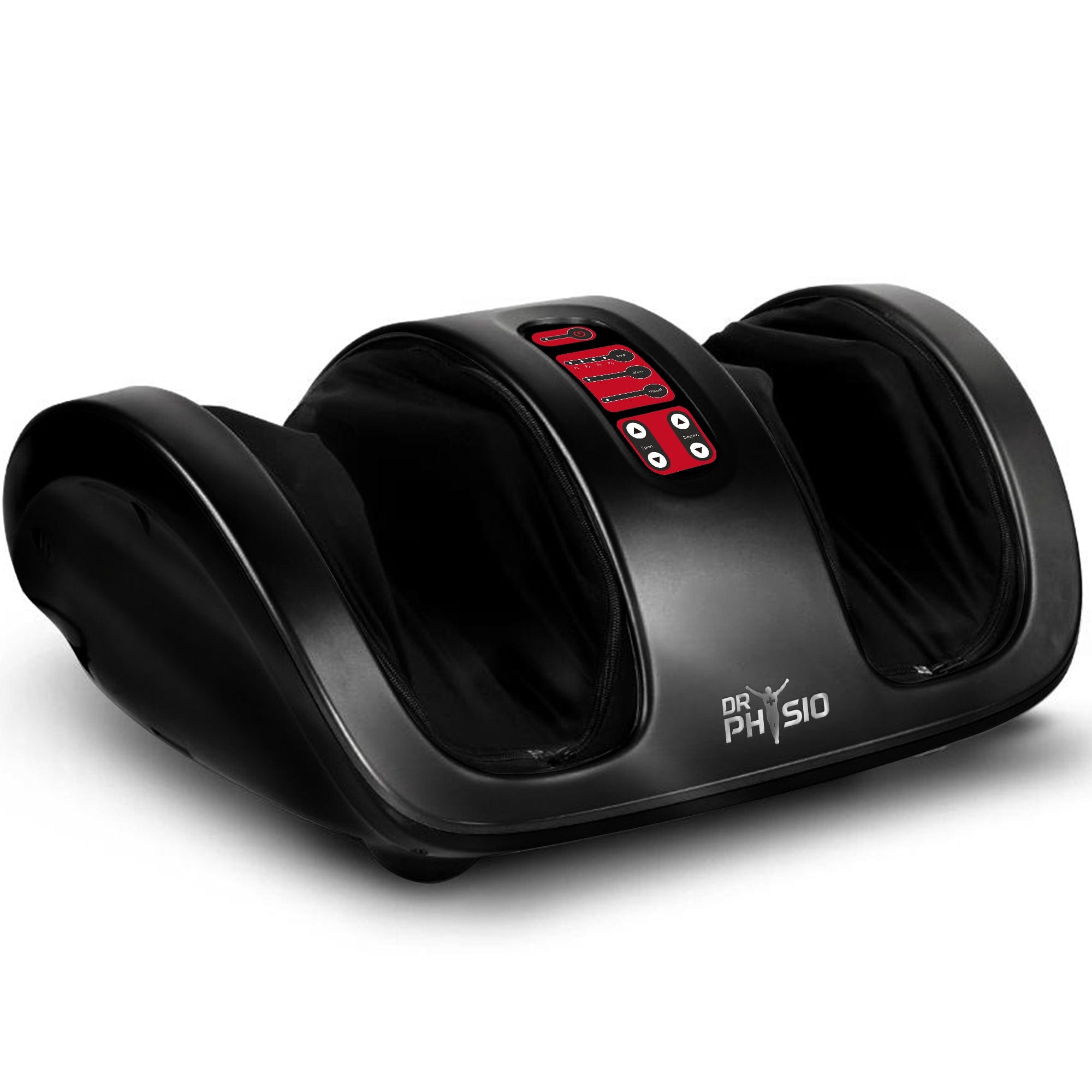 Dr Physio USA Electric Foot Massager with Kneading & Shiatsu Massage - Automatic Pain Relief Machine for Feet with Heat Therapy, Improves Blood Circulation - Perfect for Home Use, Relaxation & Recovery (Black)