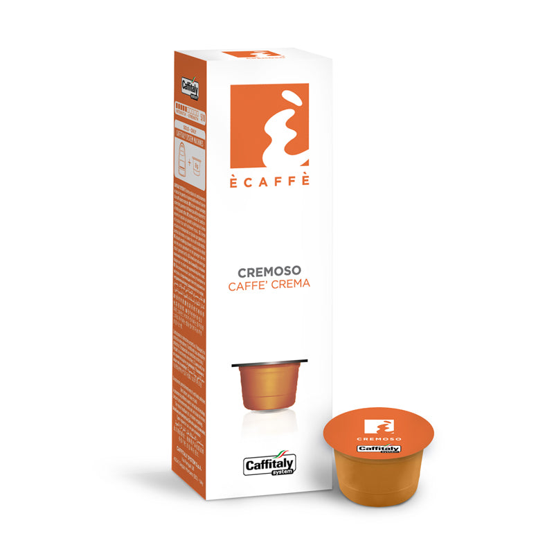 Caffitaly ecaffe Cremoso Espresso Capsules - 10 Count Pack of Rich & Creamy Coffee Pods for Espresso Machines | Perfect for Home Brewing, Office Use & Gifts