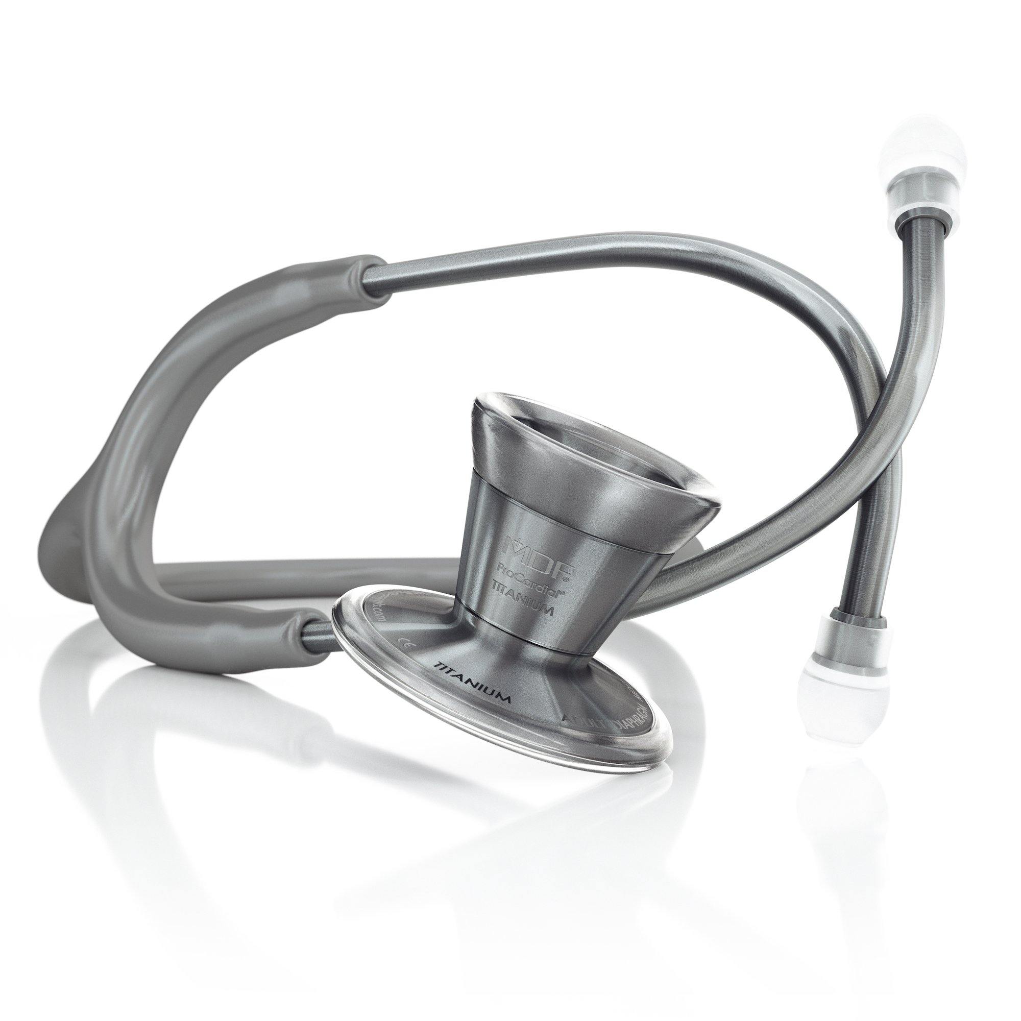 ProCardial® Titanium Cardiology Stethoscope - Grey/Metalika Finish - Premium Medical Stethoscope for Doctors, Nurses & Healthcare Professionals - Ideal for Cardiac Exams, Patient Monitoring & Clinical Use