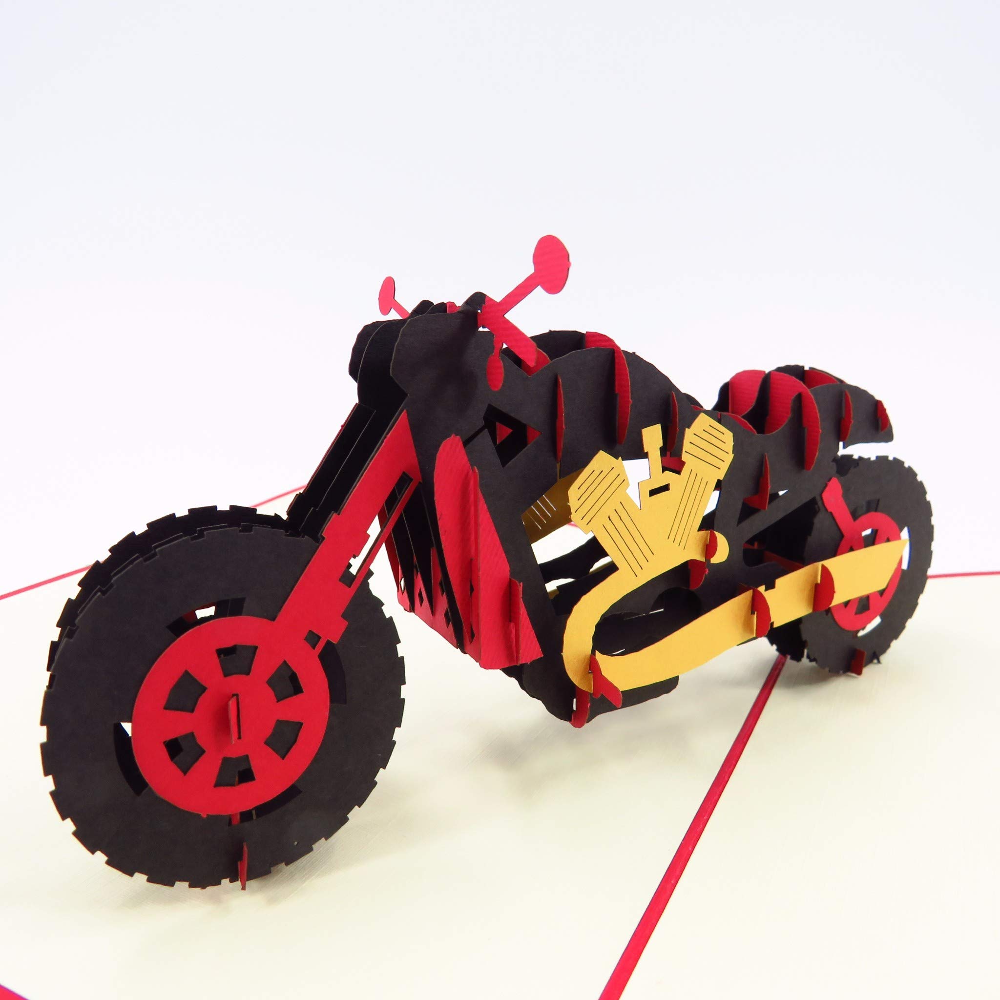 Motorcycle Pop Up Greeting Card - 3D Motorbike Birthday, Graduation, Congratulations, Retirement, Anniversary, Father's Day & Mother's Day Card - Perfect for Bikers & Motorcycle Enthusiasts (Use for Special Occasions & Gifts)
