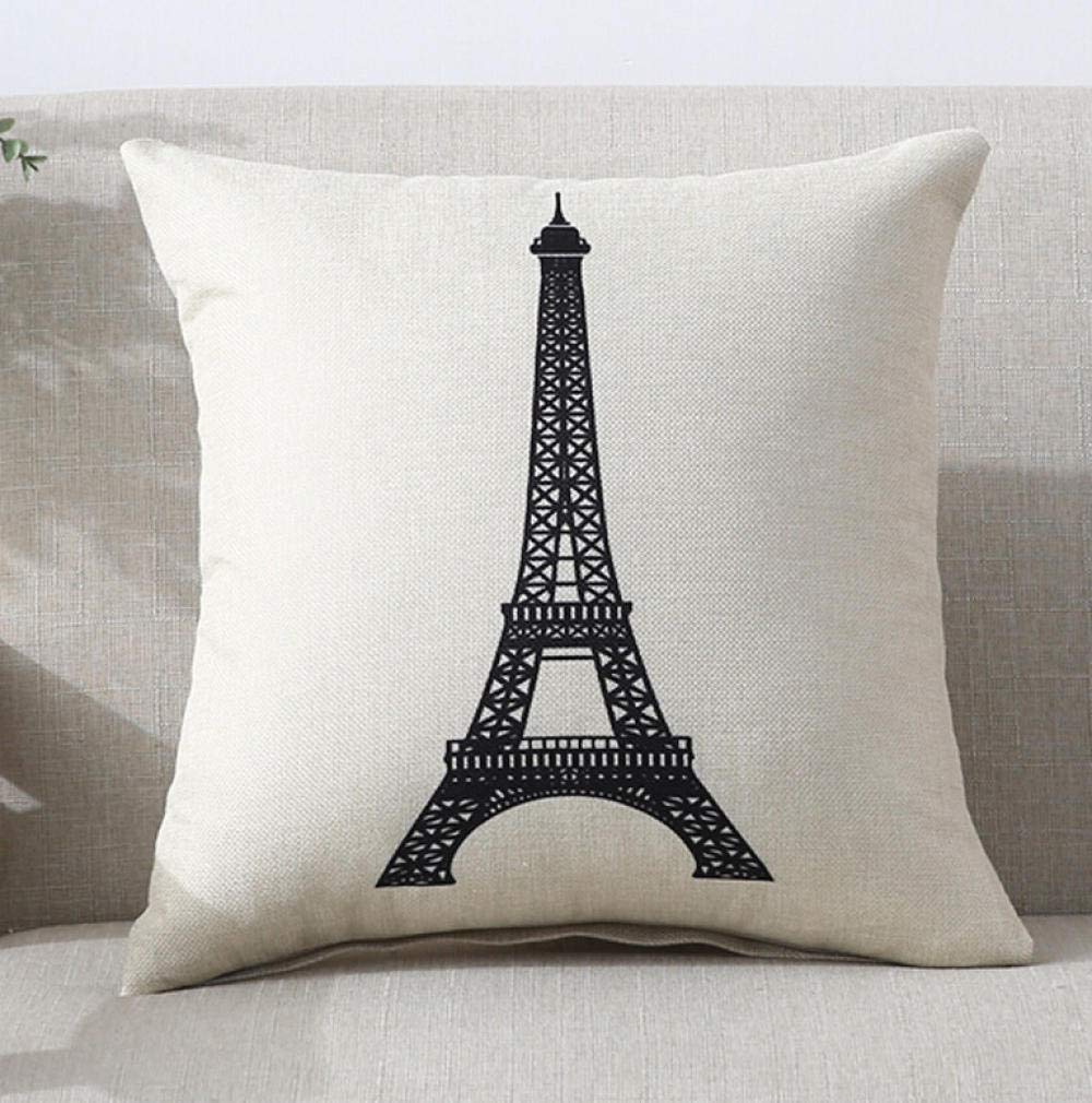 QWE Cartoon Linen Style Pillow - 45x45cm Sofa Cushion, Office Backrest, Car Lumbar Support Pillow for Home, Work & Travel Comfort