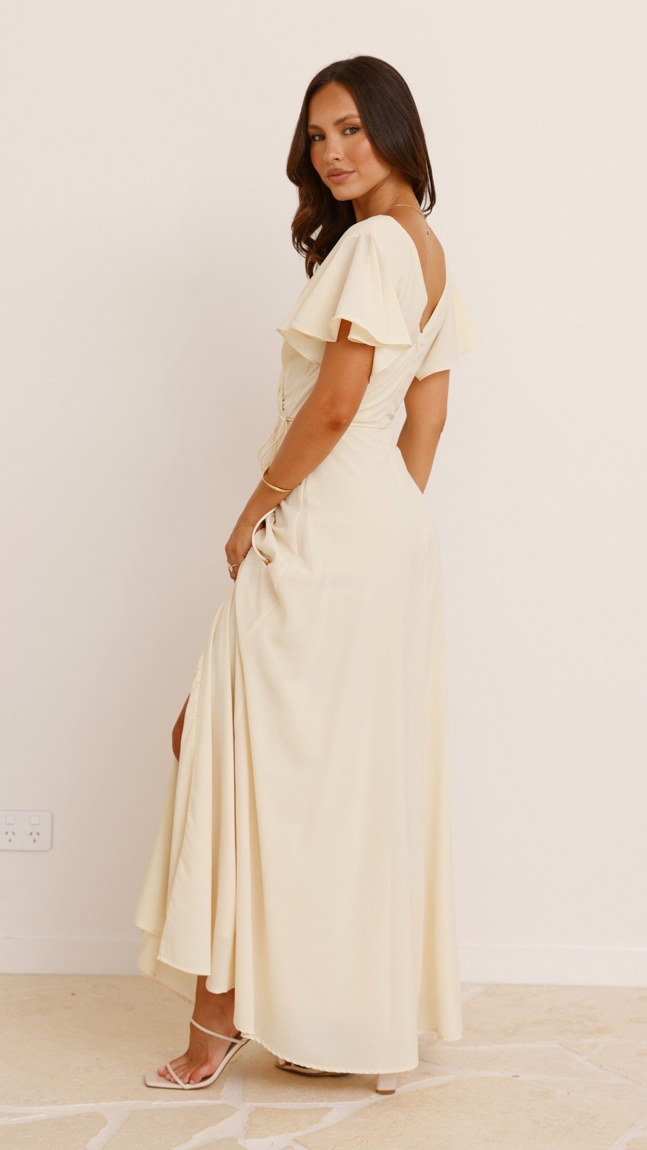 Charlize Women's Maxi Dress - Flowy Long Summer Dress in Yellow, Perfect for Beach Vacations, Parties & Casual Outings