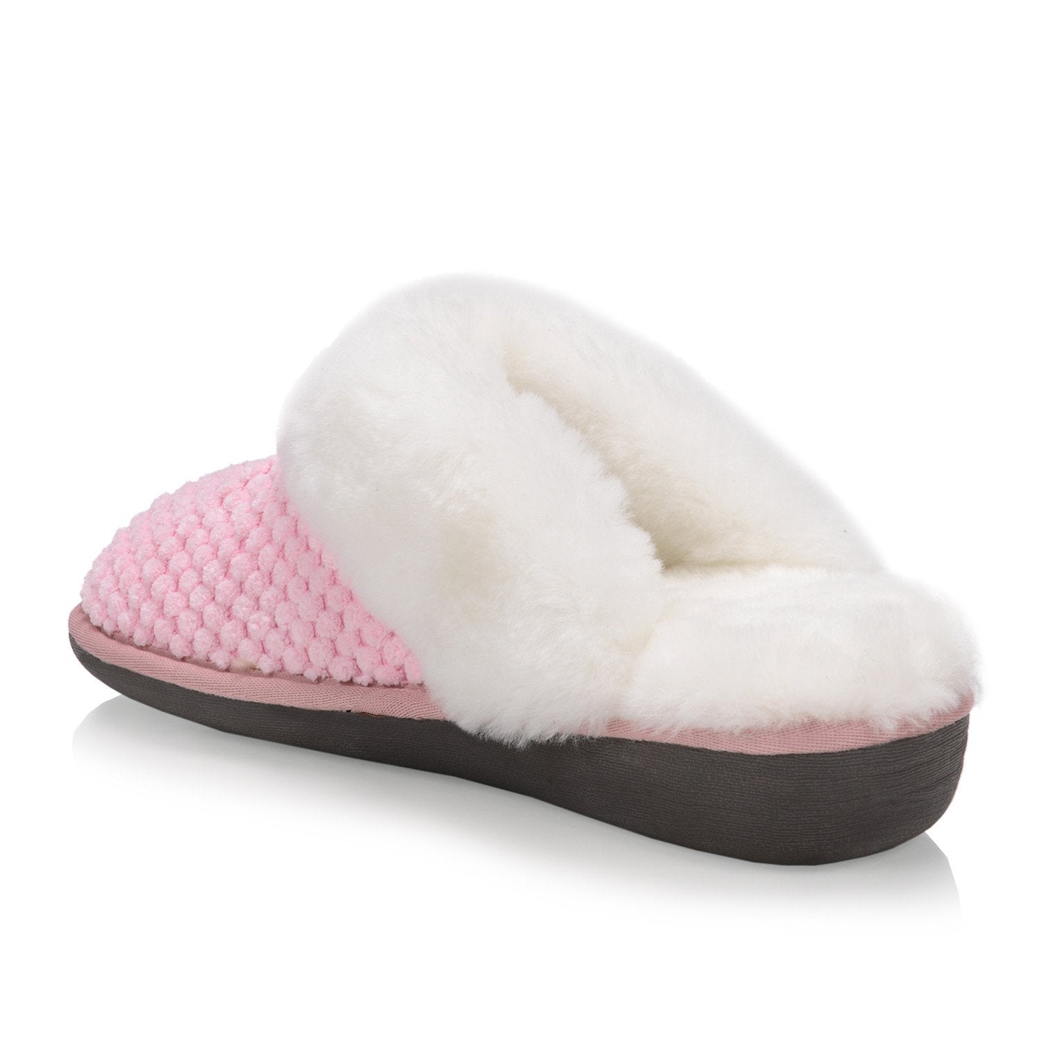 Alexa Women's Fuzzy House Slippers - Soft Indoor Slides with Non-Slip Sole, Comfortable Pink Slippers for Women - Perfect for Home, Lounge & Relaxation