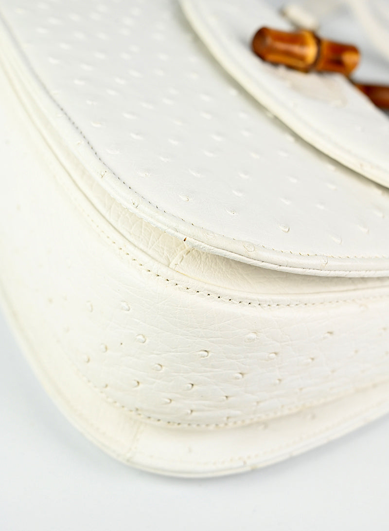 Authentic Gucci Bamboo Leather Handbag in White - Luxury Designer Tote for Women, Perfect for Office, Travel & Everyday Use