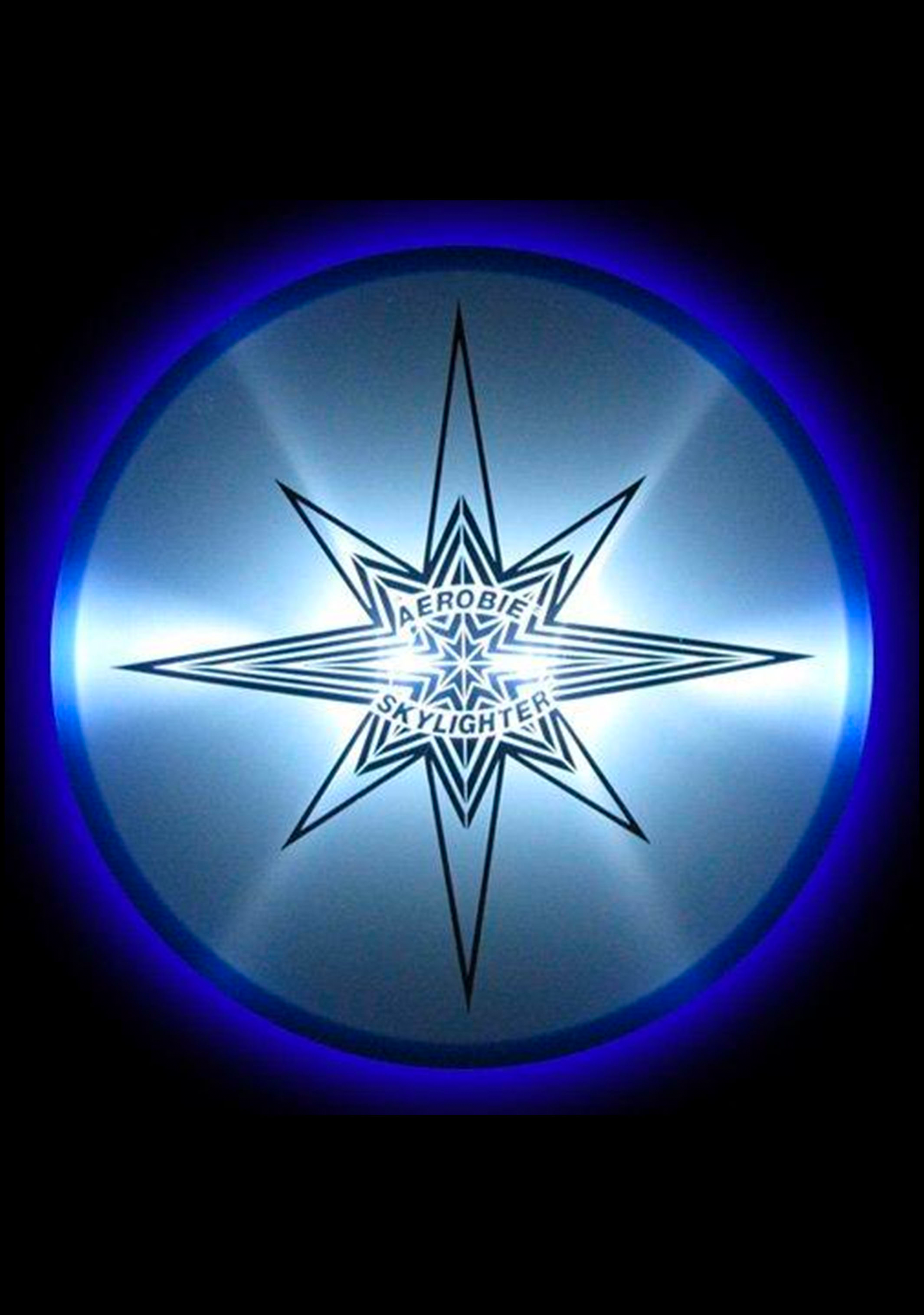 Aerobie Skylighter Flying Disc - Blue LED Light Up Disc for Nighttime Play, Outdoor Games, Beach Fun, and Backyard Activities