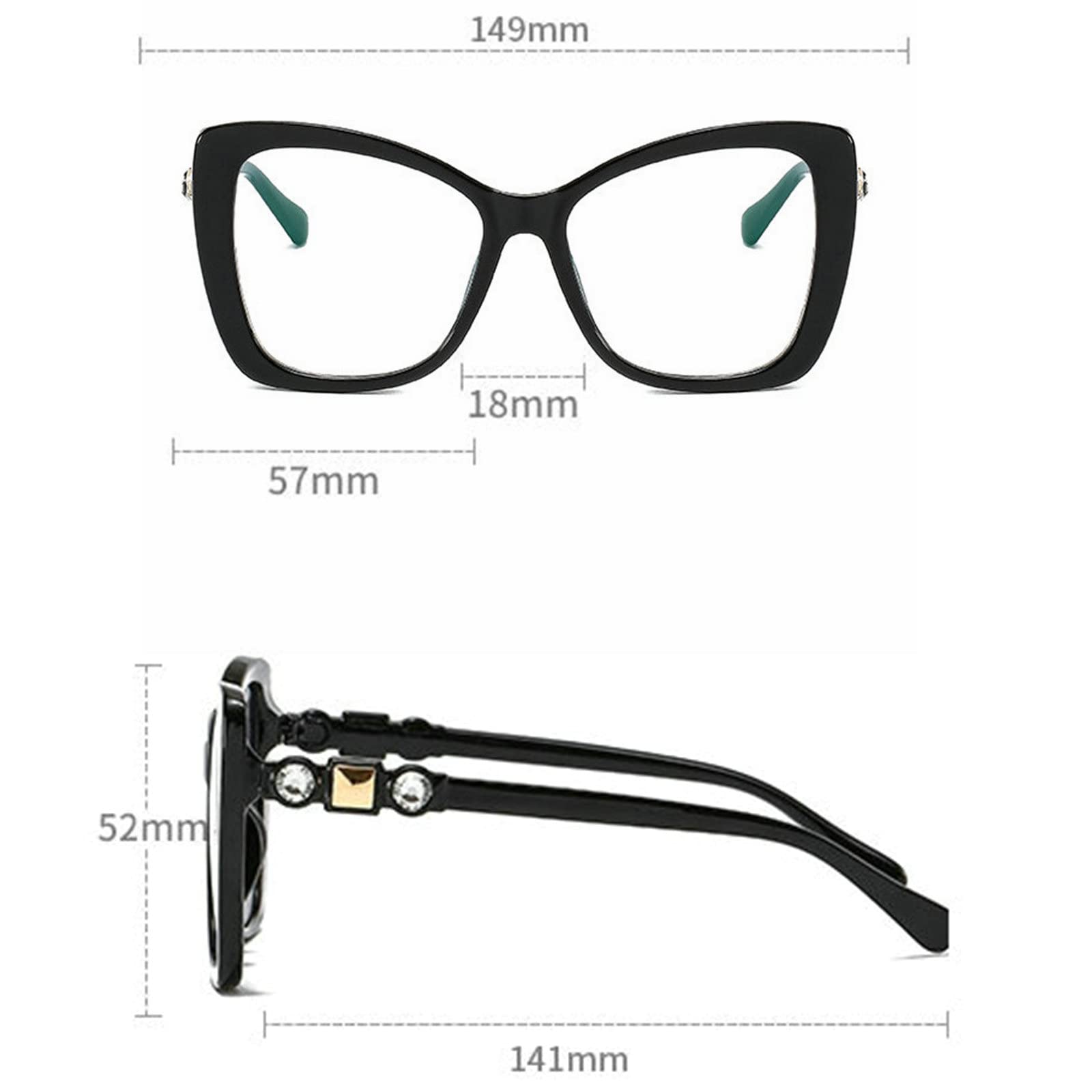 Progressive Multifocal Reading Glasses for Women with Rhinestones - Computer, Reading & Presbyopia Relief - Stylish & Functional Eyewear for Work, Office & Daily Use