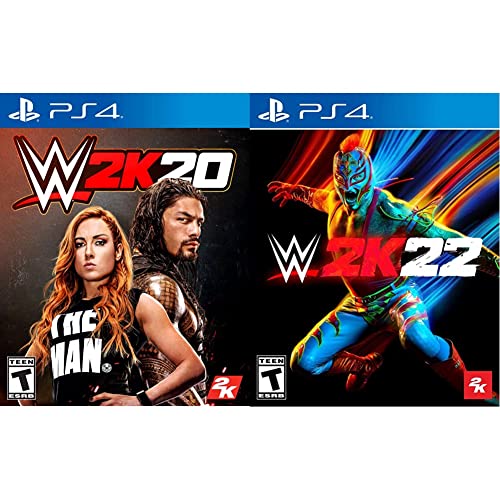 WWE 2K20 & WWE 2K22 for PlayStation 4 - Wrestling Video Game with Realistic Graphics & Superstar Roster - Perfect for WWE Fans & Gaming Tournaments