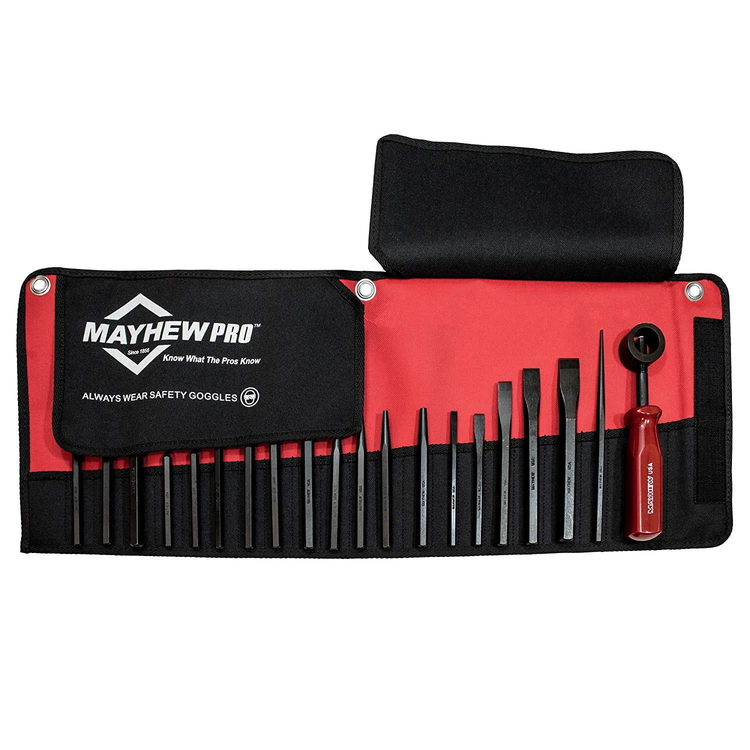 Mayhew 66287 20-Piece Punch and Chisel Set - Professional Metalworking Tools for Woodworking, Automotive Repair & DIY Projects