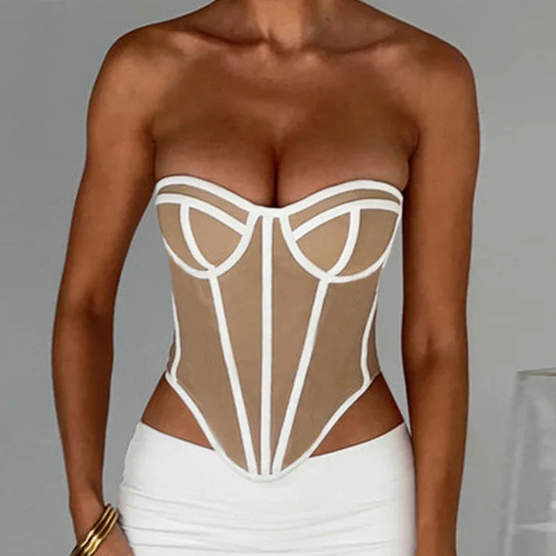 Sexy Backless Corset Top for Women - Sleeveless Bustier Crop Top for Summer, Club & Party Wear | Slim Fit Corset Tops for Night Out, Date Night & Special Occasions