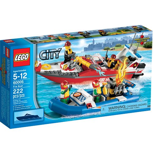 LEGO City Fire Boat Building Toy Set for Kids - Firefighter Rescue Playset with Mini Figures & Accessories - Perfect for Creative Play, Birthday Gifts & STEM Learning