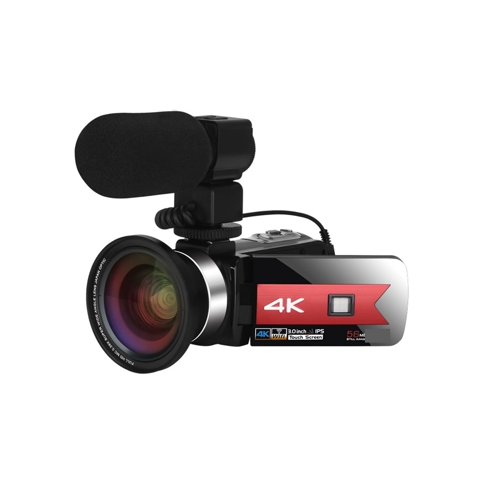 BODORME 4K Camcorder with 56MP & Night Vision - Live Streaming Webcam for Vlogging, Photography, YouTube Videos (No SD Card, NA-U800-LT) - Perfect for Travel, Events & Home Recording